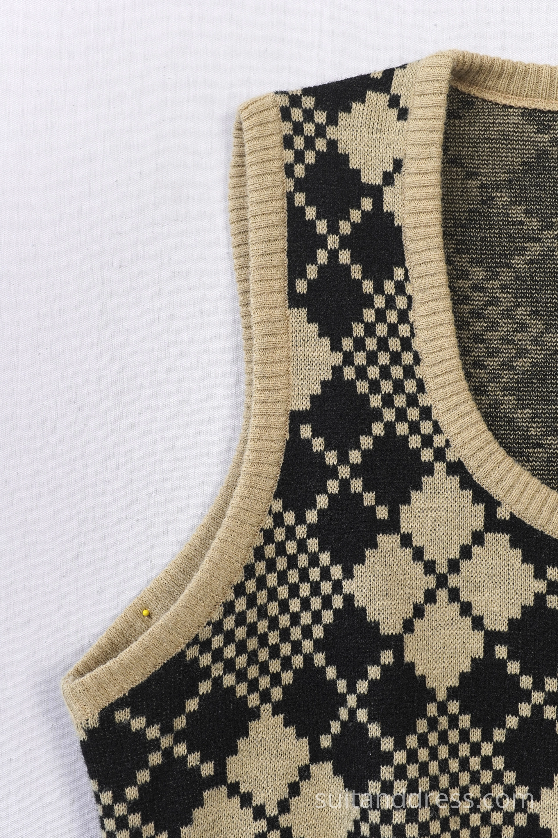 1970s argyle jersy top vest