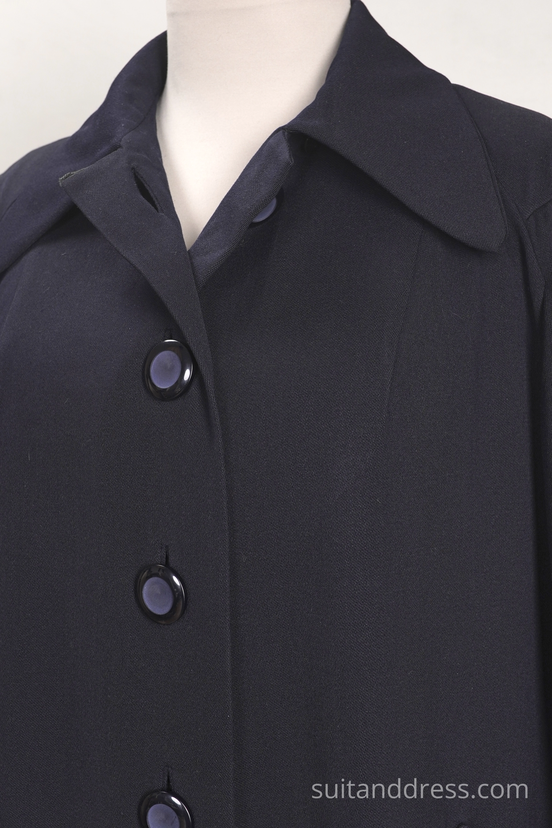 1940s swing coat in navy gabardine