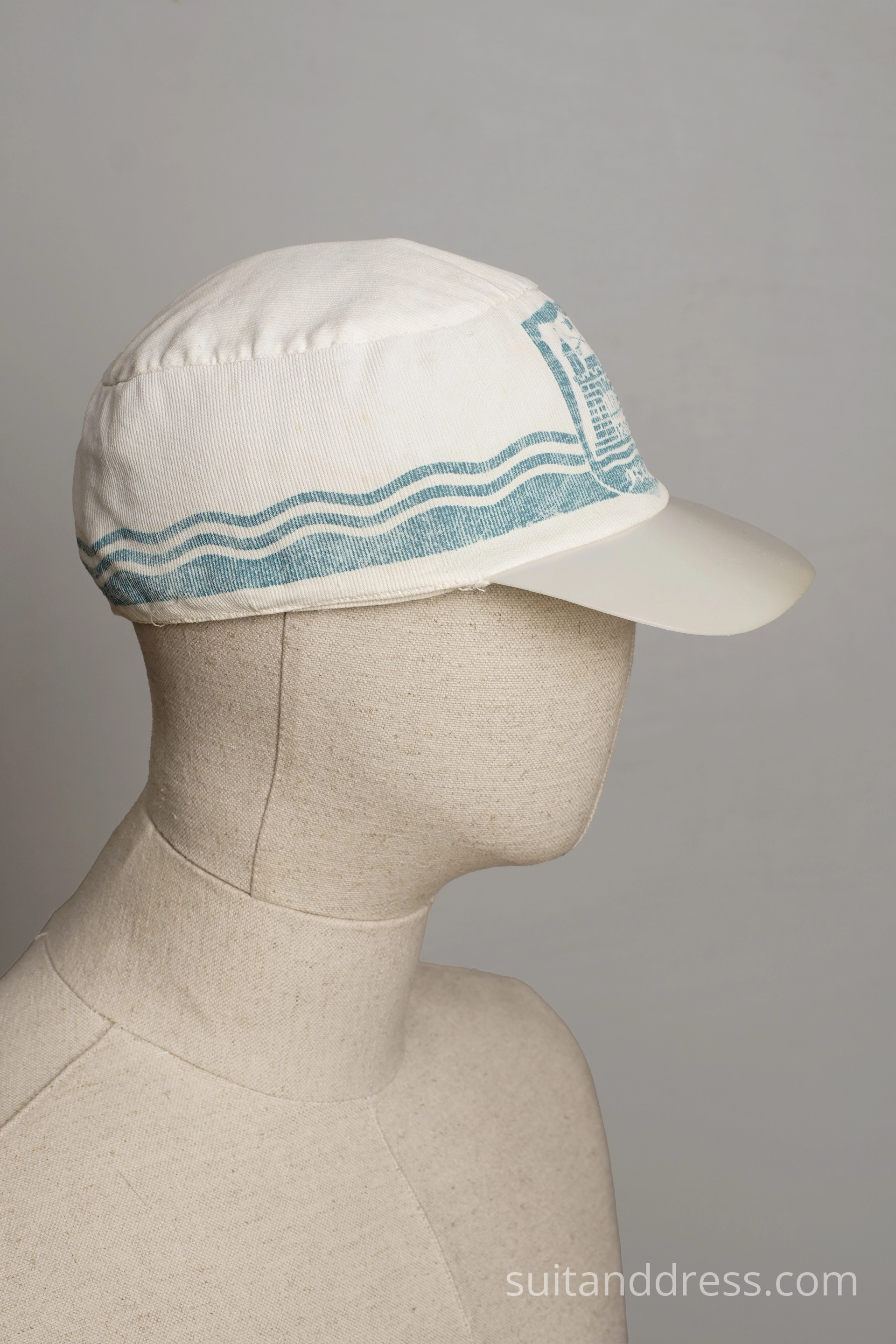 vintage soviet visor cap suncap with Riga herald cotton cap 1970s 