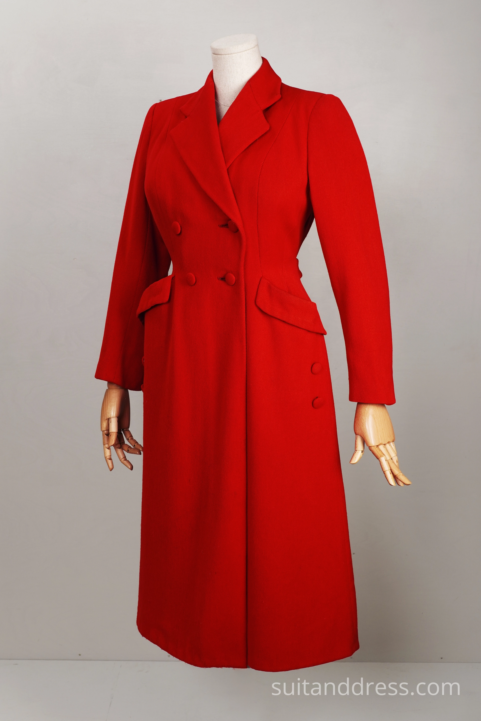 1940 sieviešu sarkans mētelis sarkans 1950to vintage mode ziema