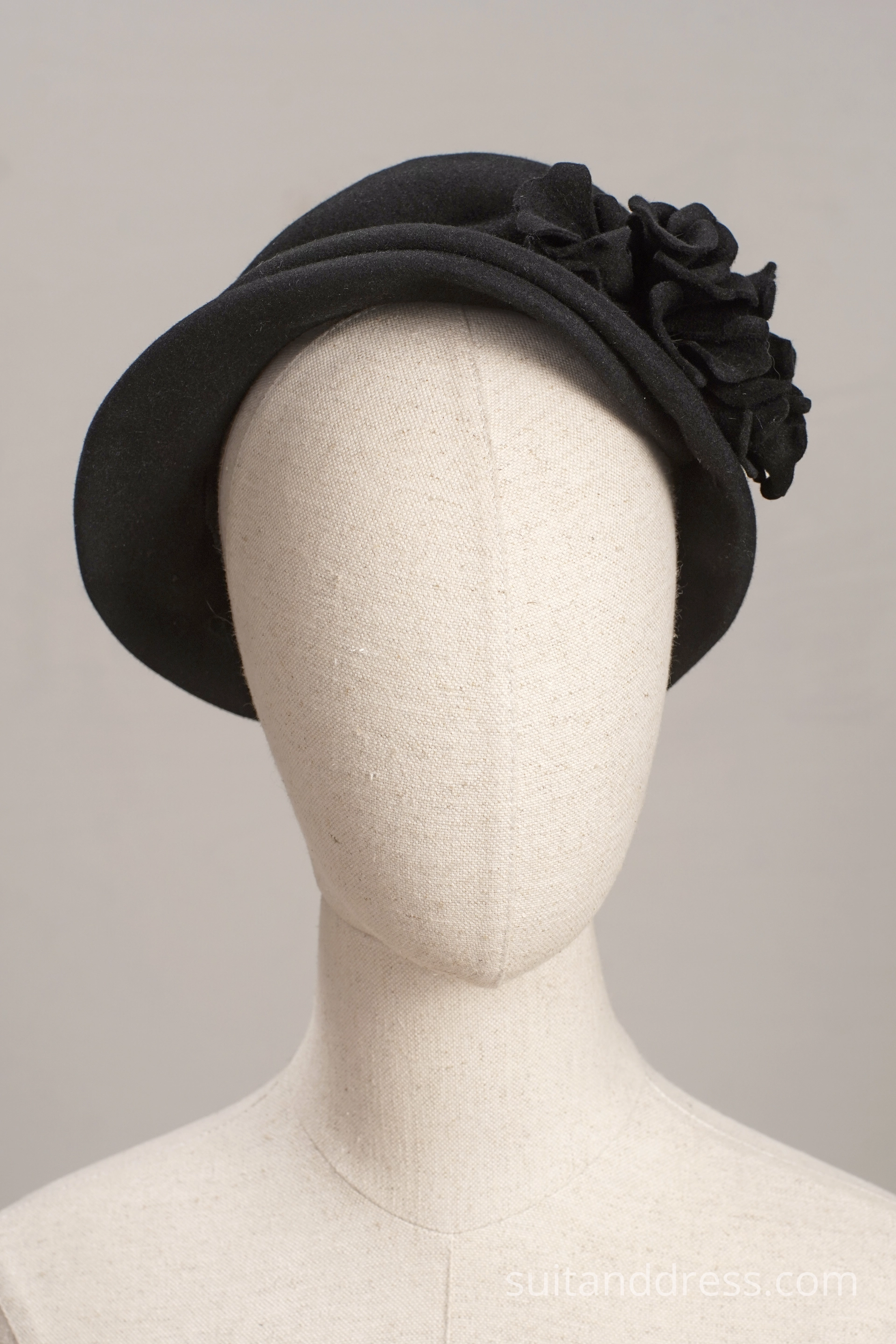 1940s 50s felt flowers tilt hat