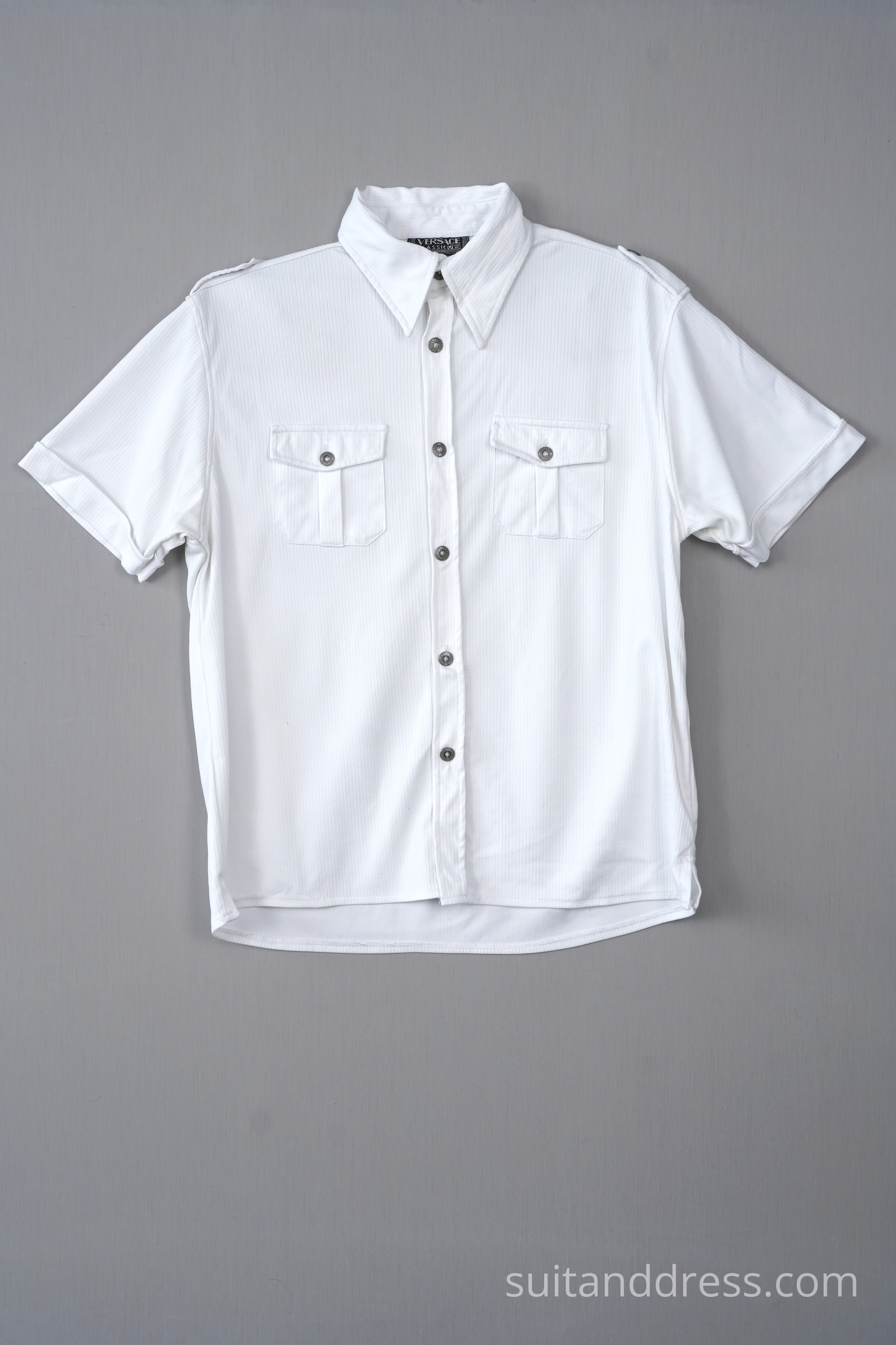 1980s VERSACE mens short sleeve shirt vintage costume rental for films in Riga Latvia