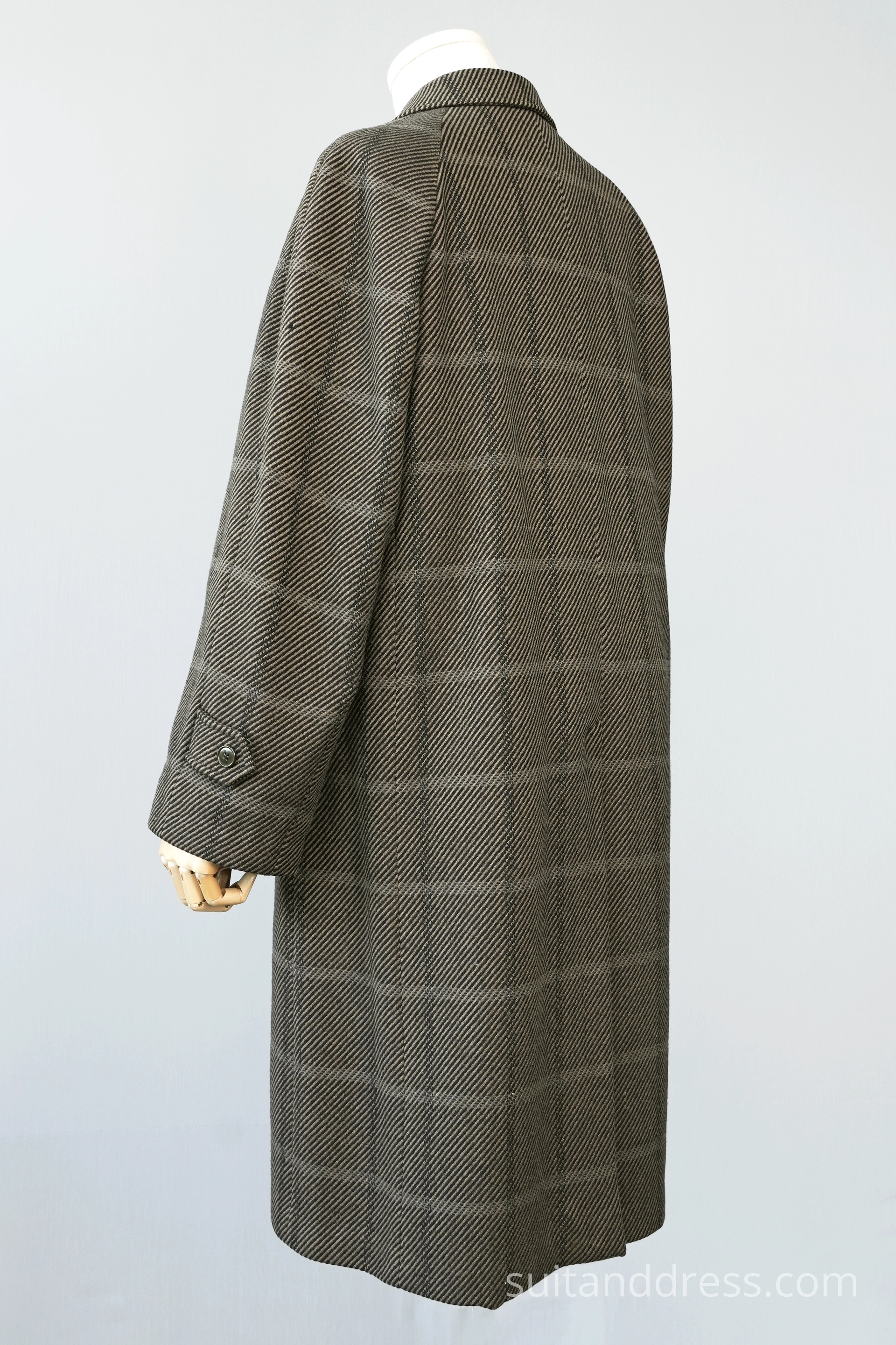 Mid century raglan plaid tweed coat costume rent Riga Latvia