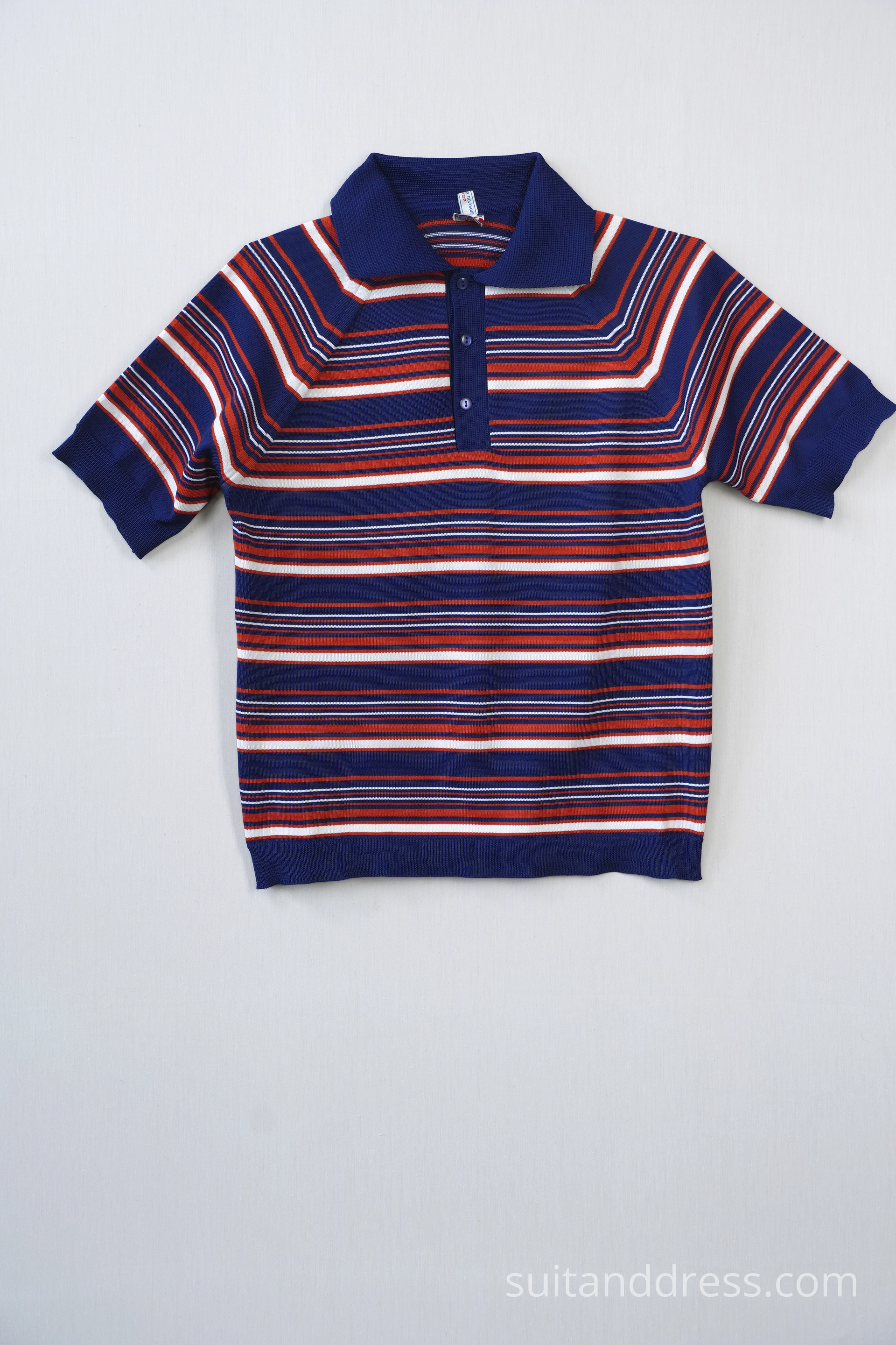 1970s acrilic striped polo shirt vintage costume rent hire Riga