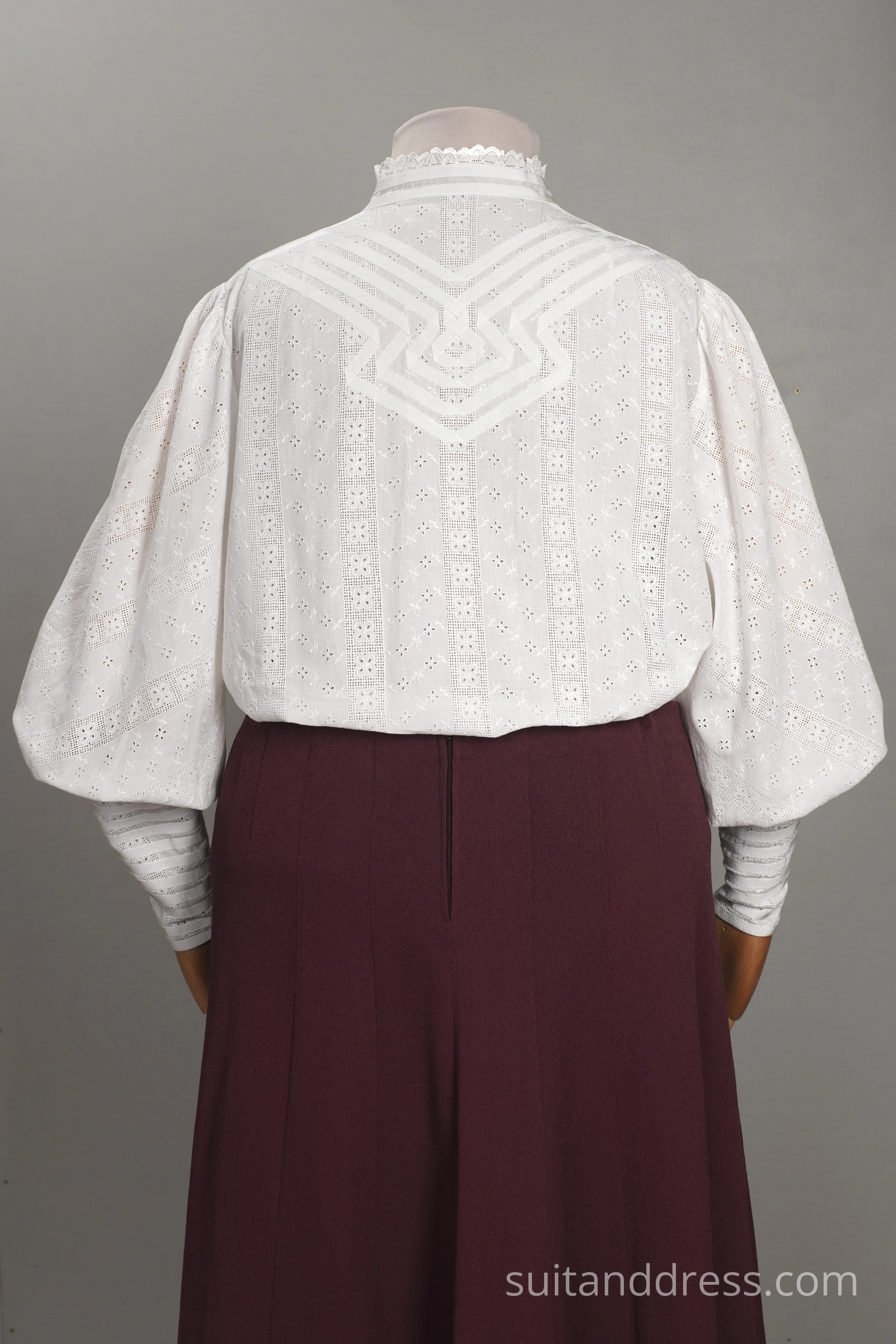 Edwardian eyelet cotton blouse replica broderi anglaise 