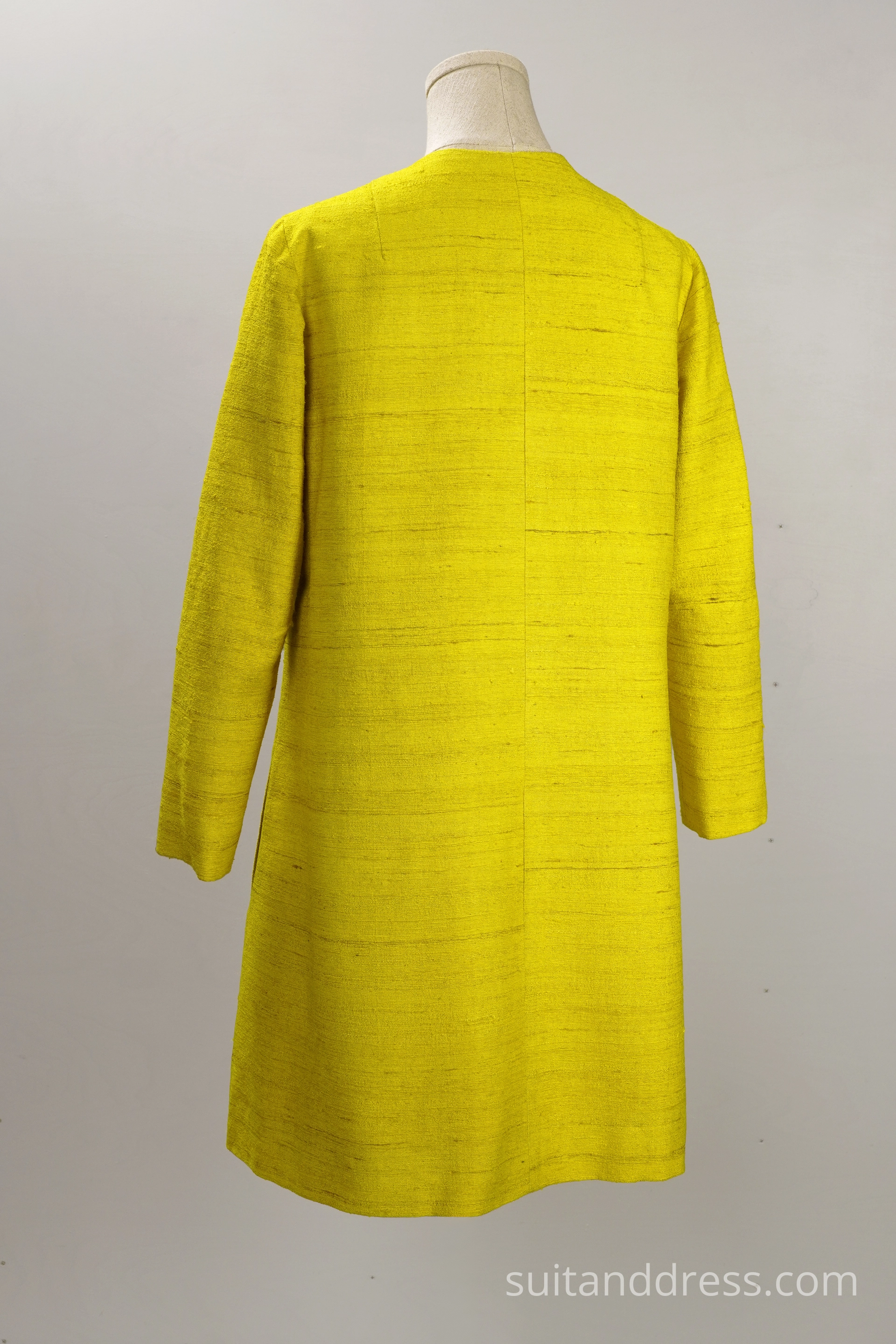 bright yellow 1960s silk coat vintage evening coat