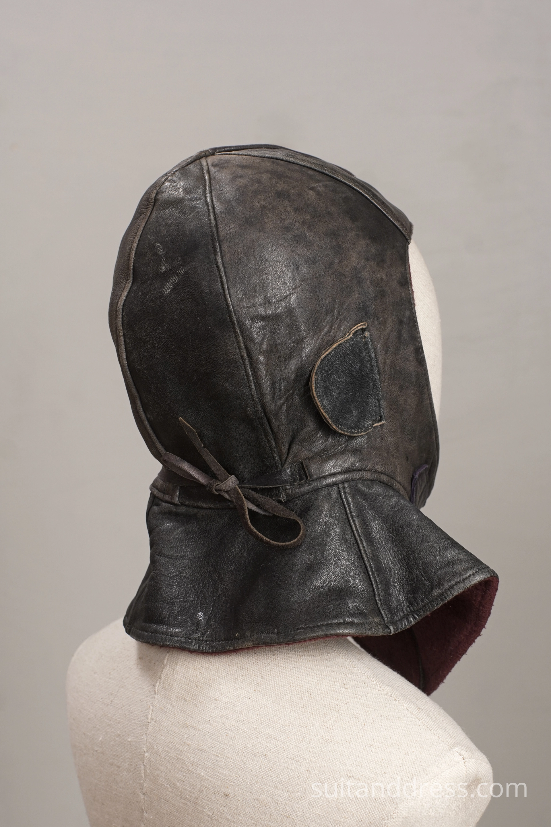 mid-century soviet motorcycle leather cap