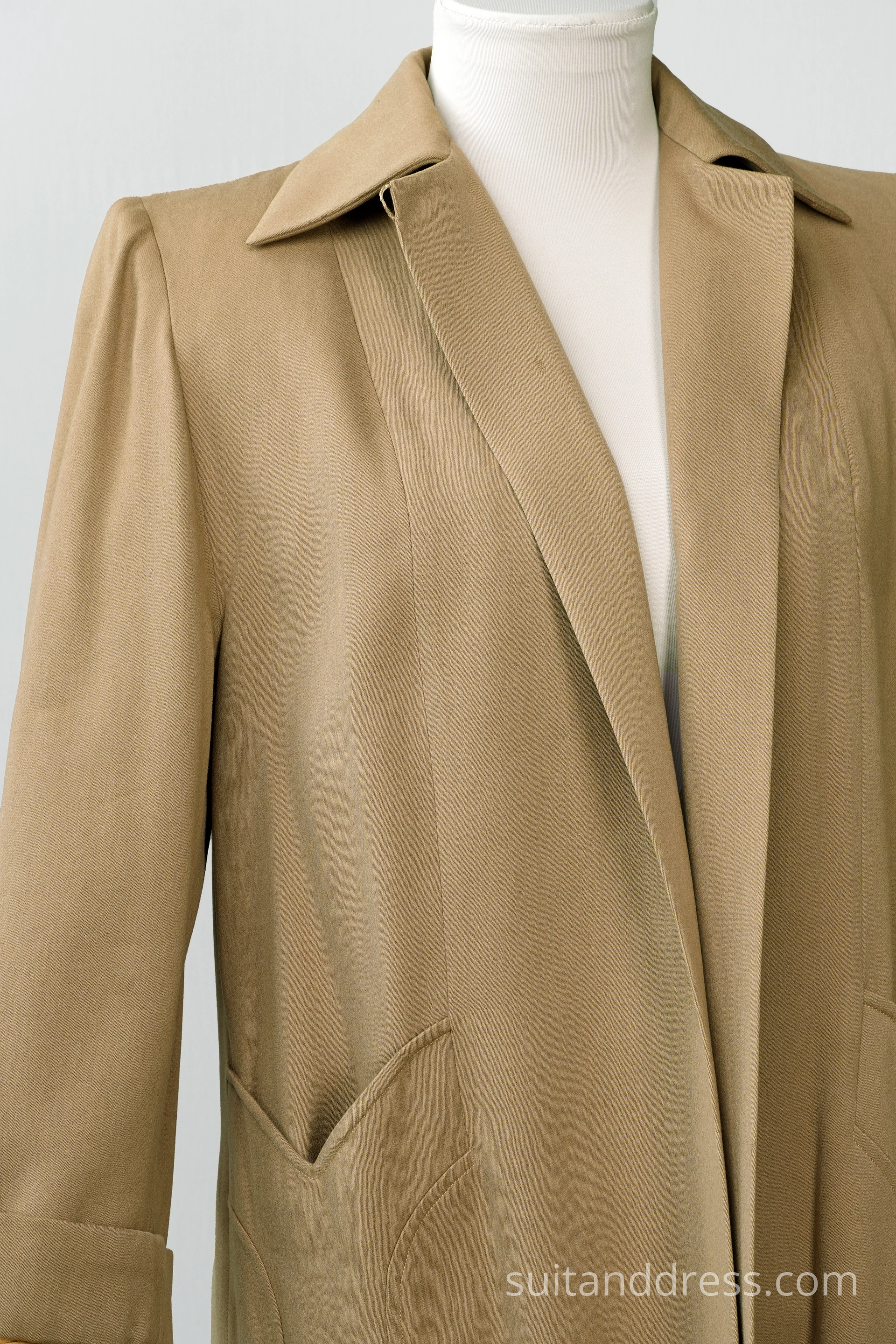 1940s swing coat in sand wardrobe rental for films vintge costumesin Riga 