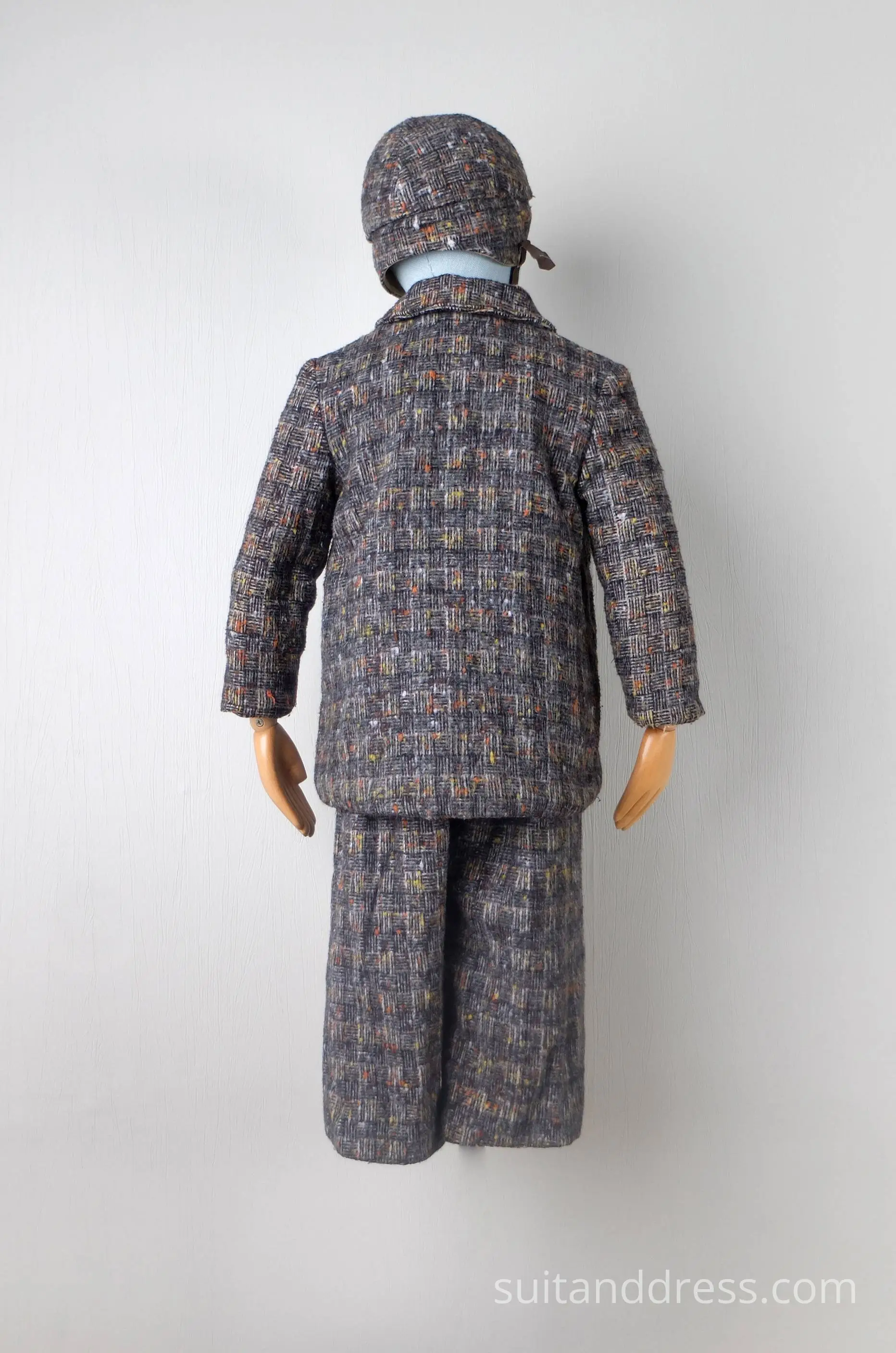 vintage winter set for boys, vintage kinds coat, 50's boy hat