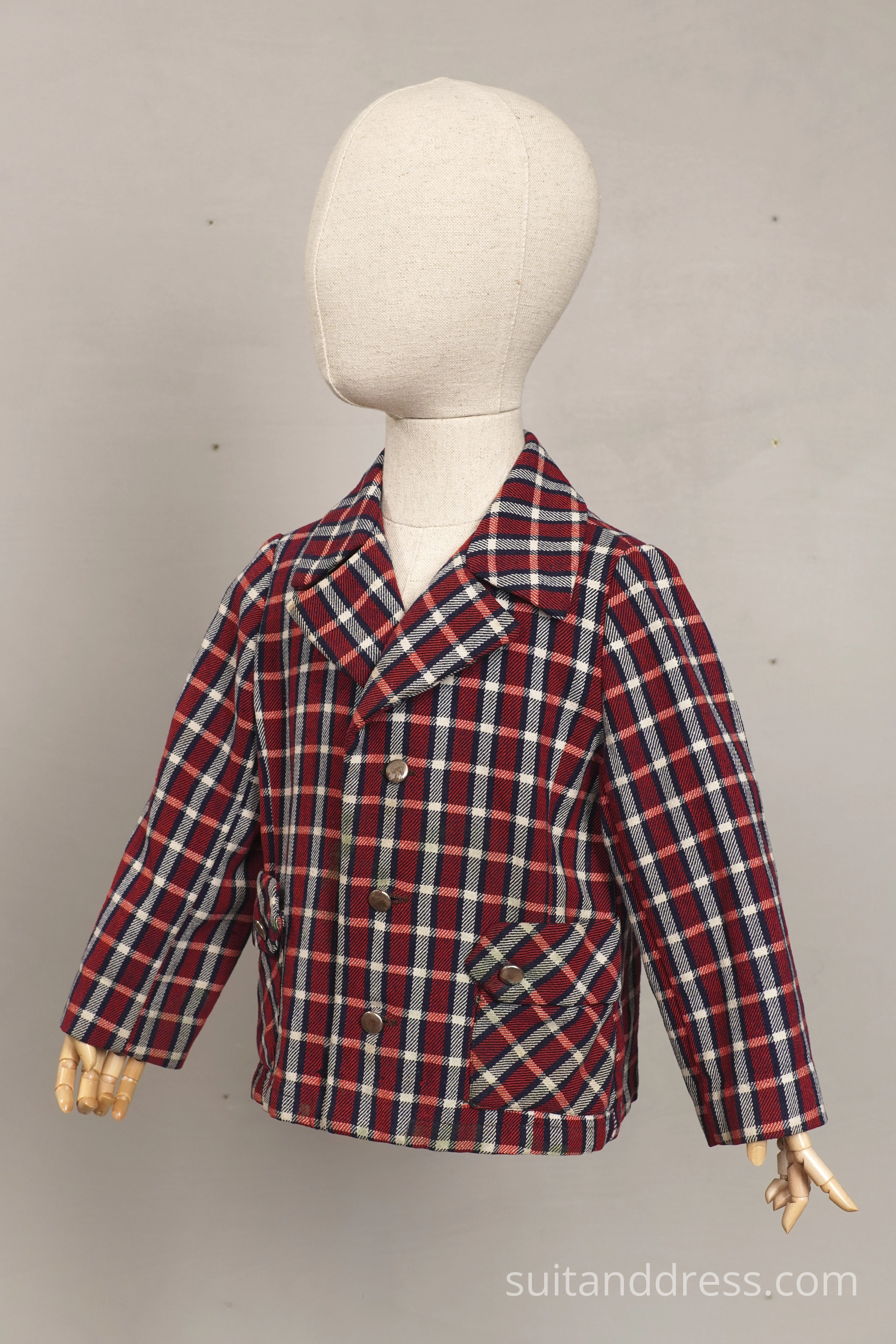 1970s boys plaid coat red costume rental