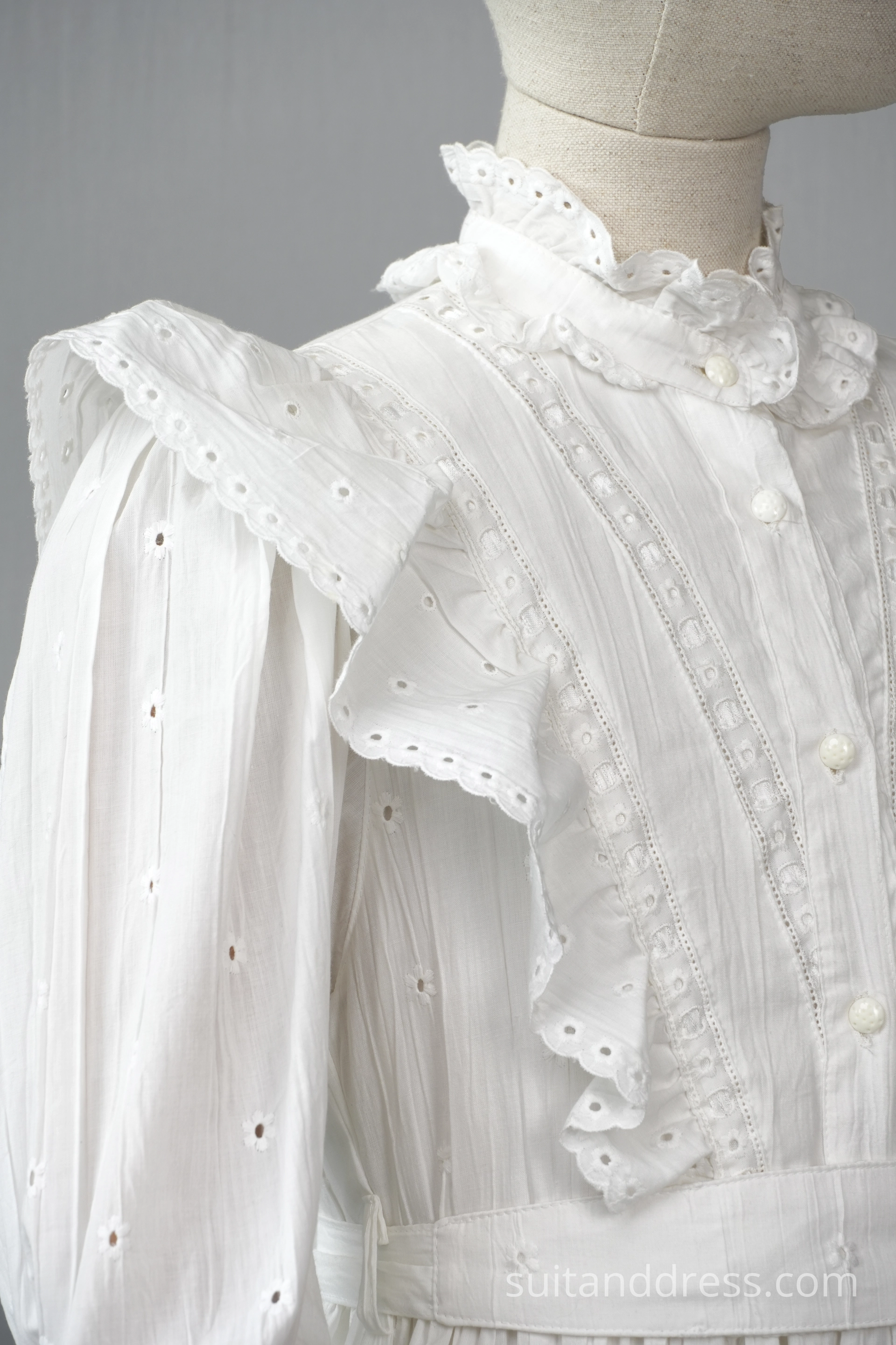 1980s made edwardian style cotton lace dress vintage costume rent Riga Latvia