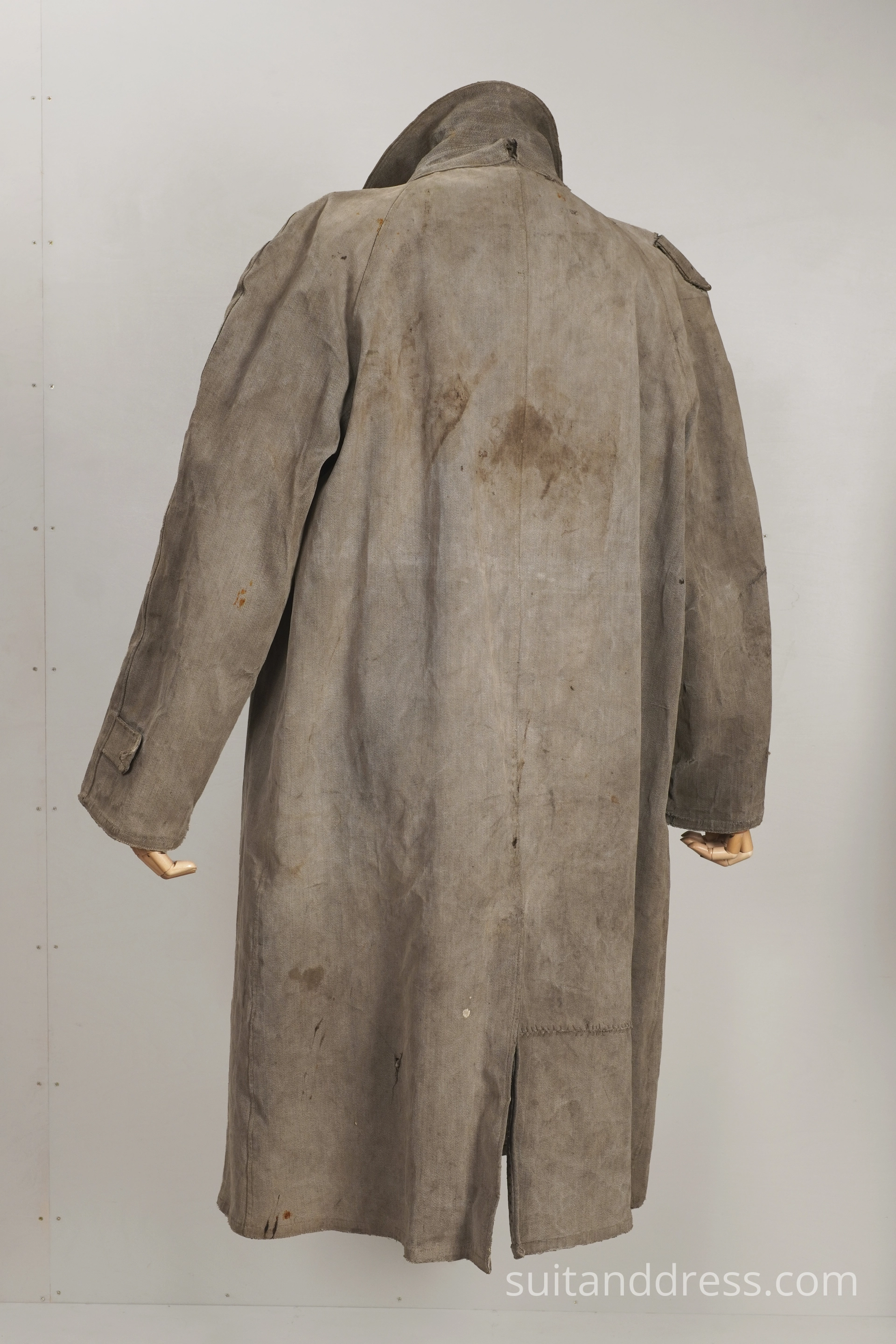 Soviet mid century work cat rain coat distressed worn out costume rent