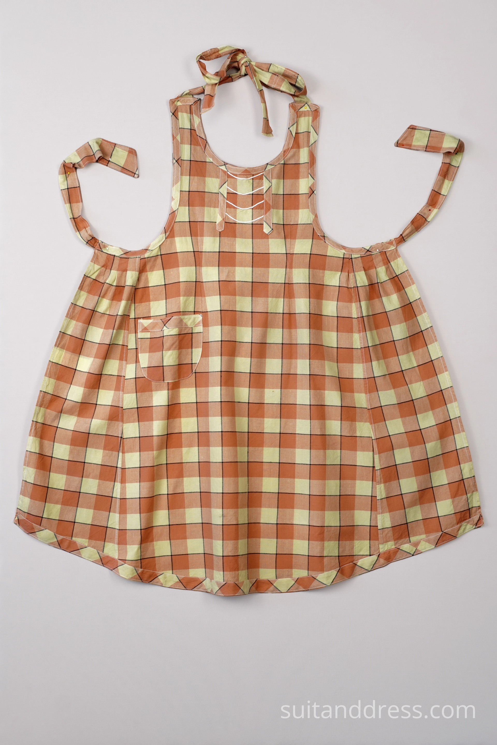 1930s plaid kitchen apron vintage costume hire for films in Riga Latvia