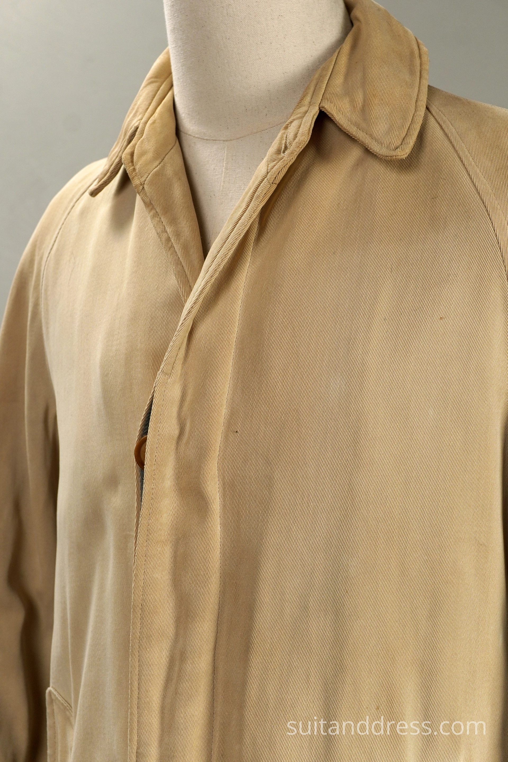 1920s 30s cotton gabardine trench duster coat