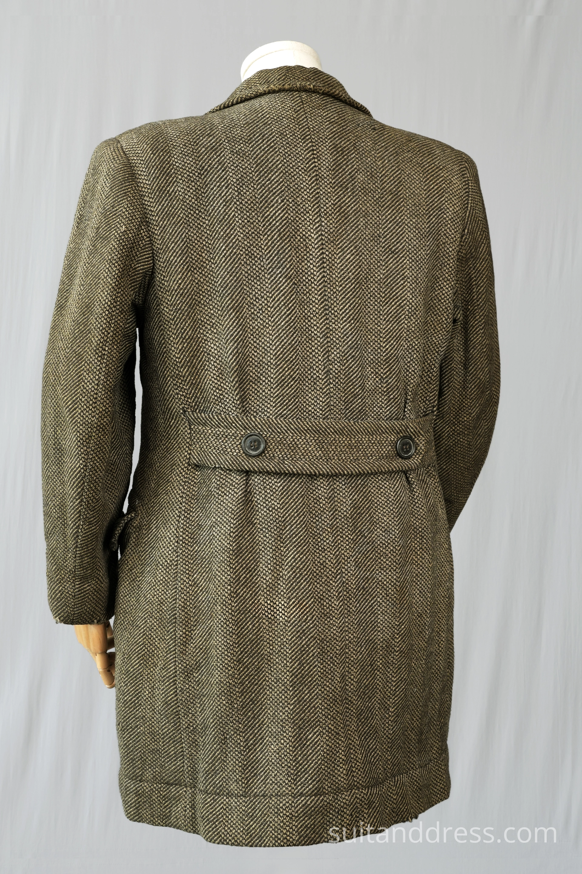 1930s 40s rural rustic heavy tweed winter coat vintage costume rent antique fashion hire in Riga Latvia