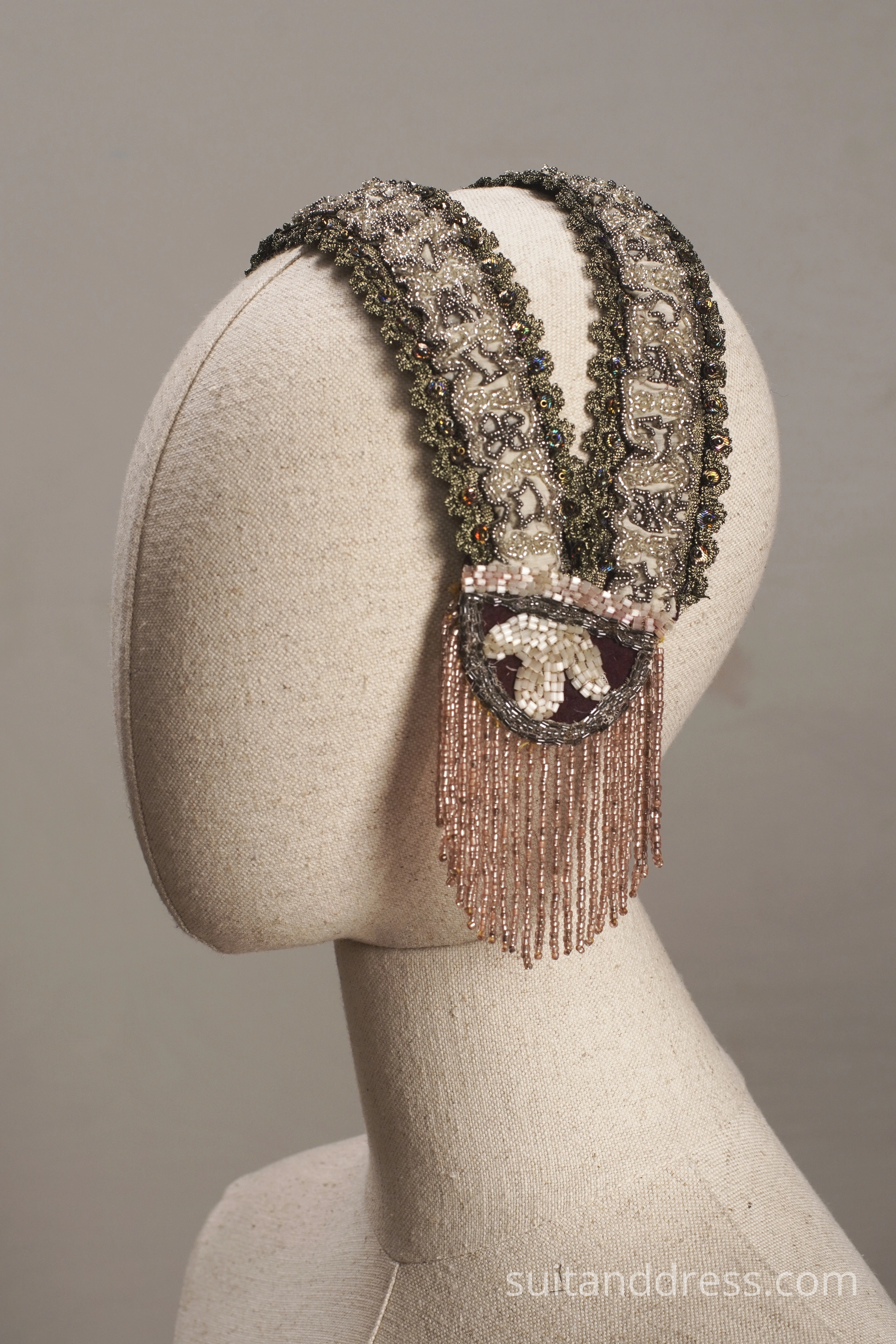Flapper style hair accesory vintage eveningwead beaded hair decor