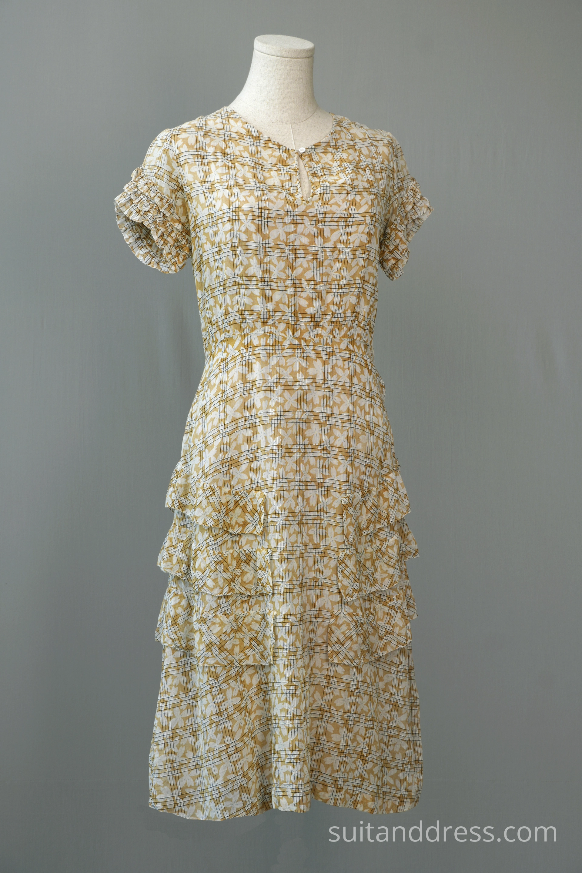 1930s cotton summer ruffle dress vintage costume hire rent for films in Riga Latvia