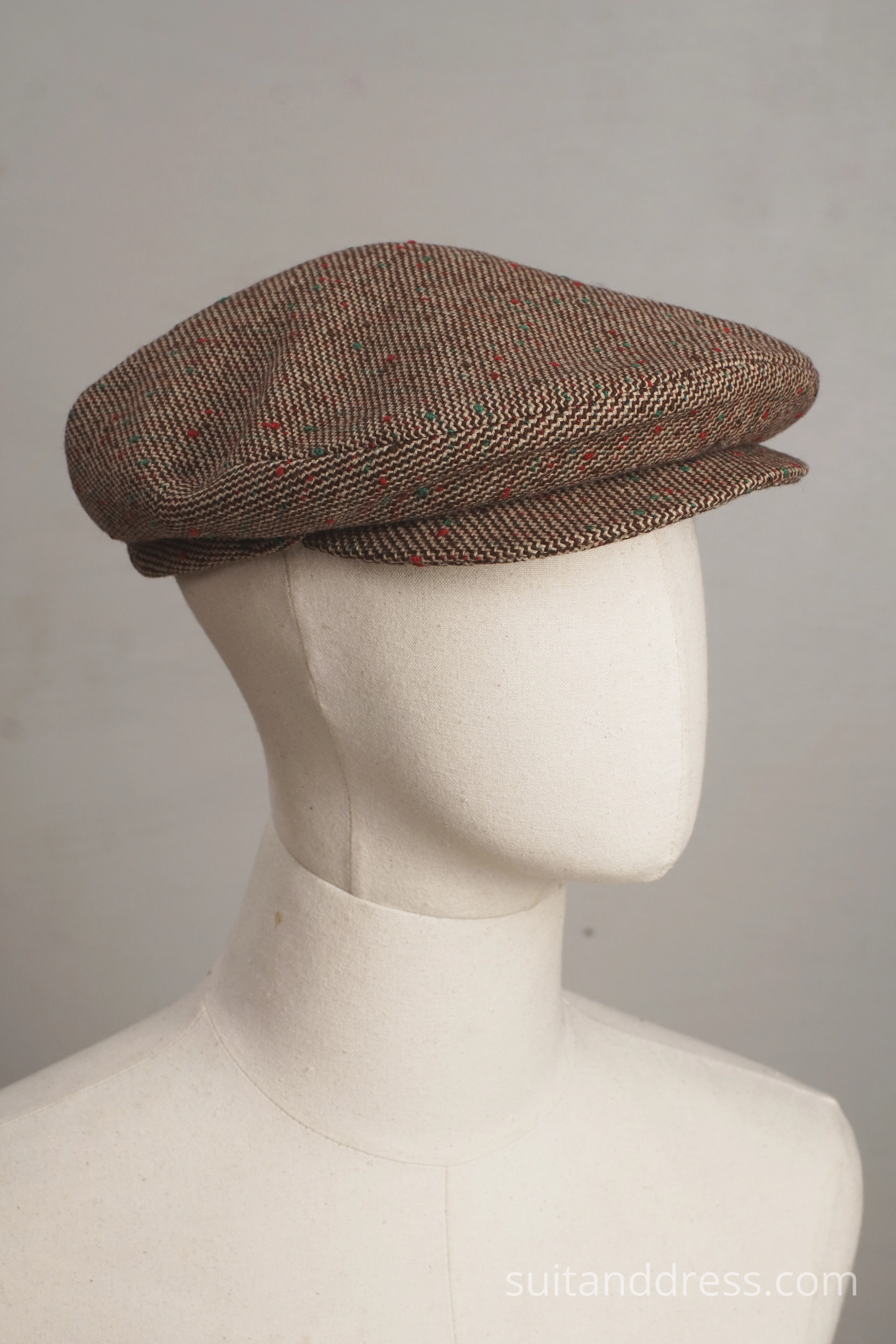 soviet mid century tweed flat cap