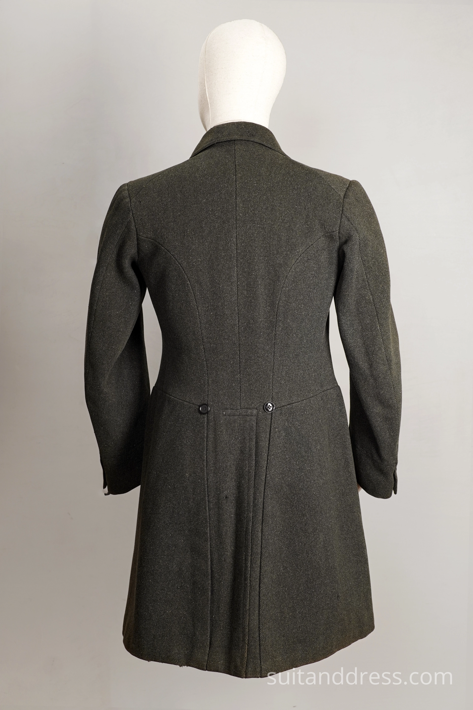 Victorian Edwardian mens winter coat grey green wool students style 20th century begining vintage fashion rent in Riga