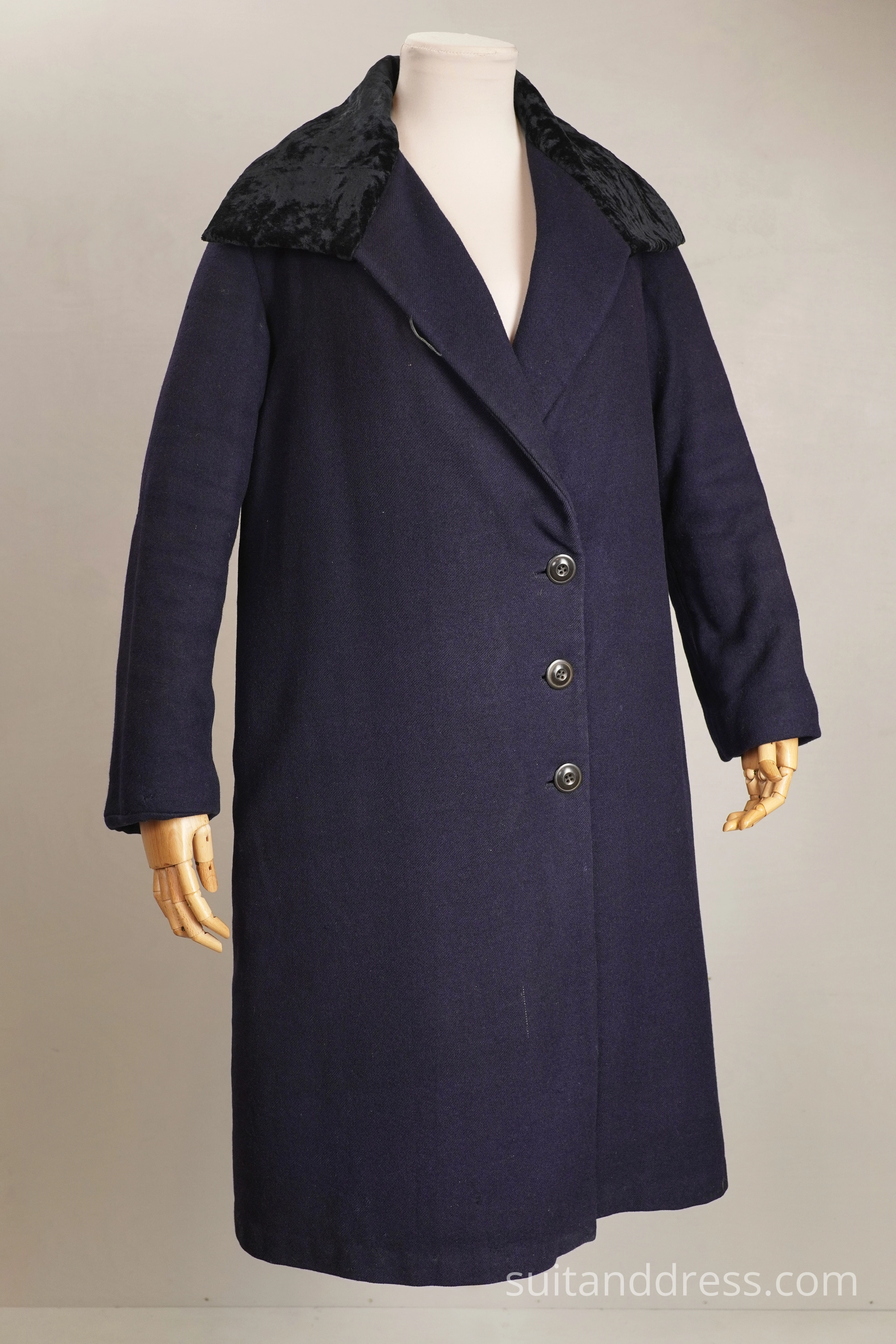 1920s winter coat plush collar