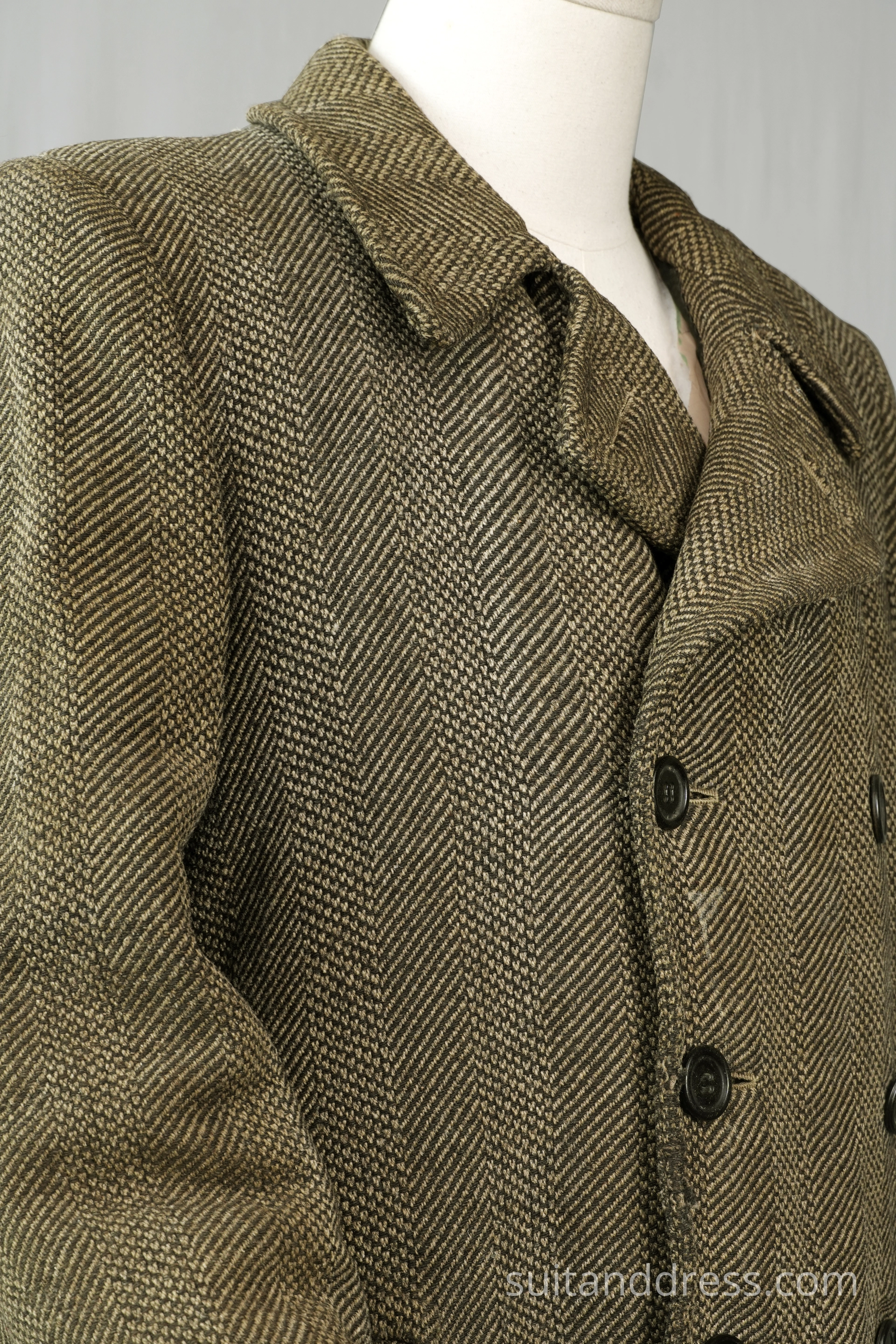 1930s 40s rural rustic heavy tweed winter coat vintage costume rent antique fashion hire in Riga Latvia