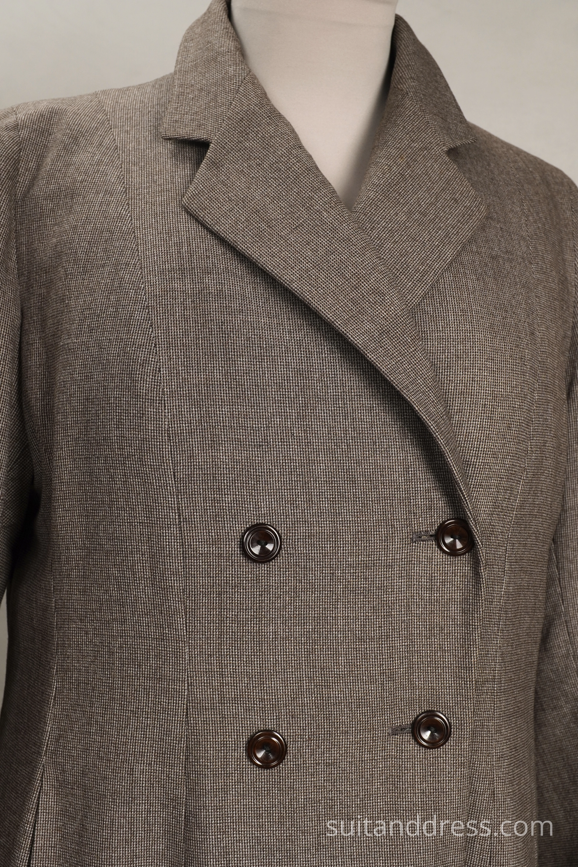 1950s simple wool coat brown trenchcoat postwar