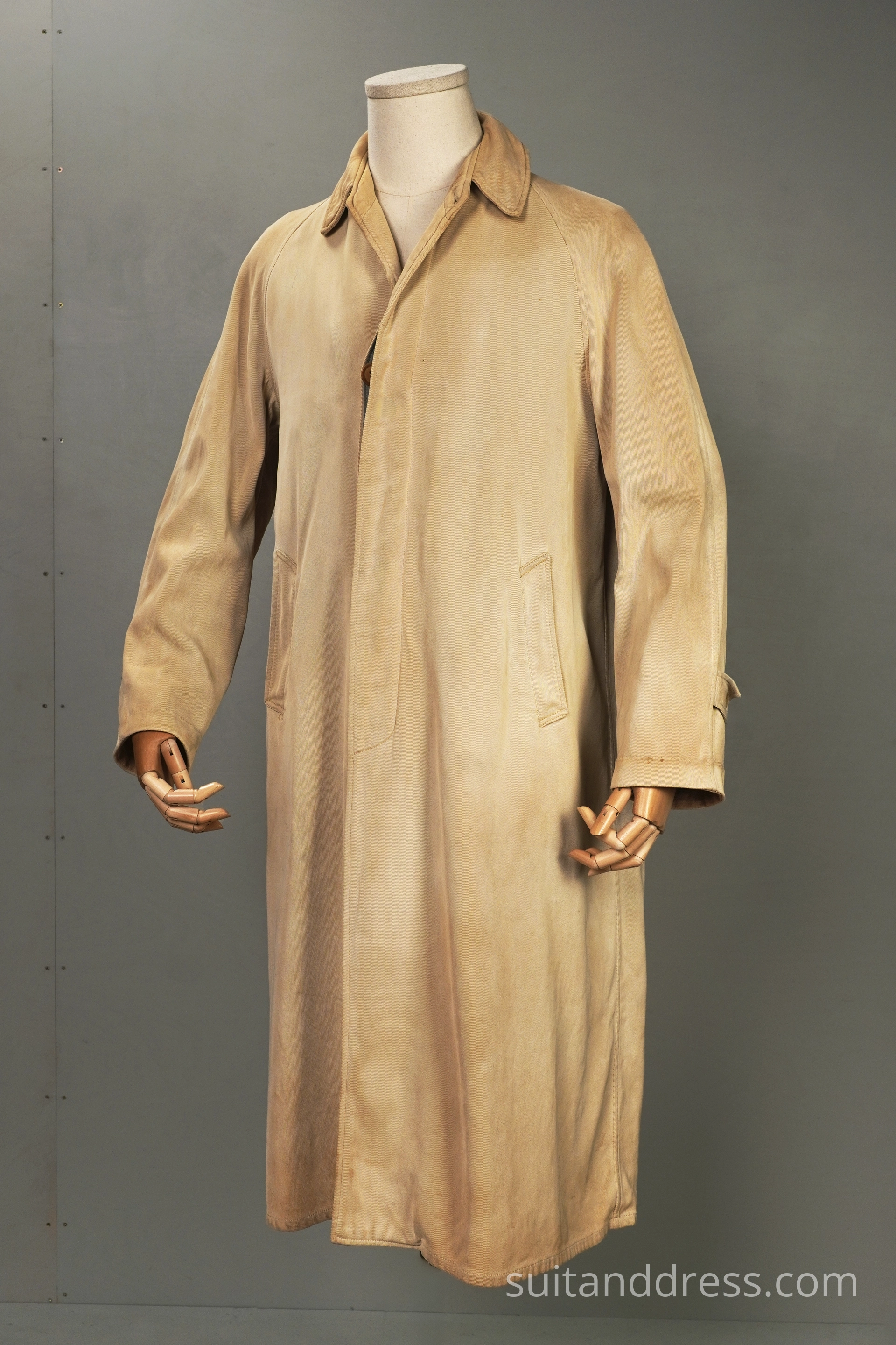 1920s 30s cotton gabardine trench duster coat