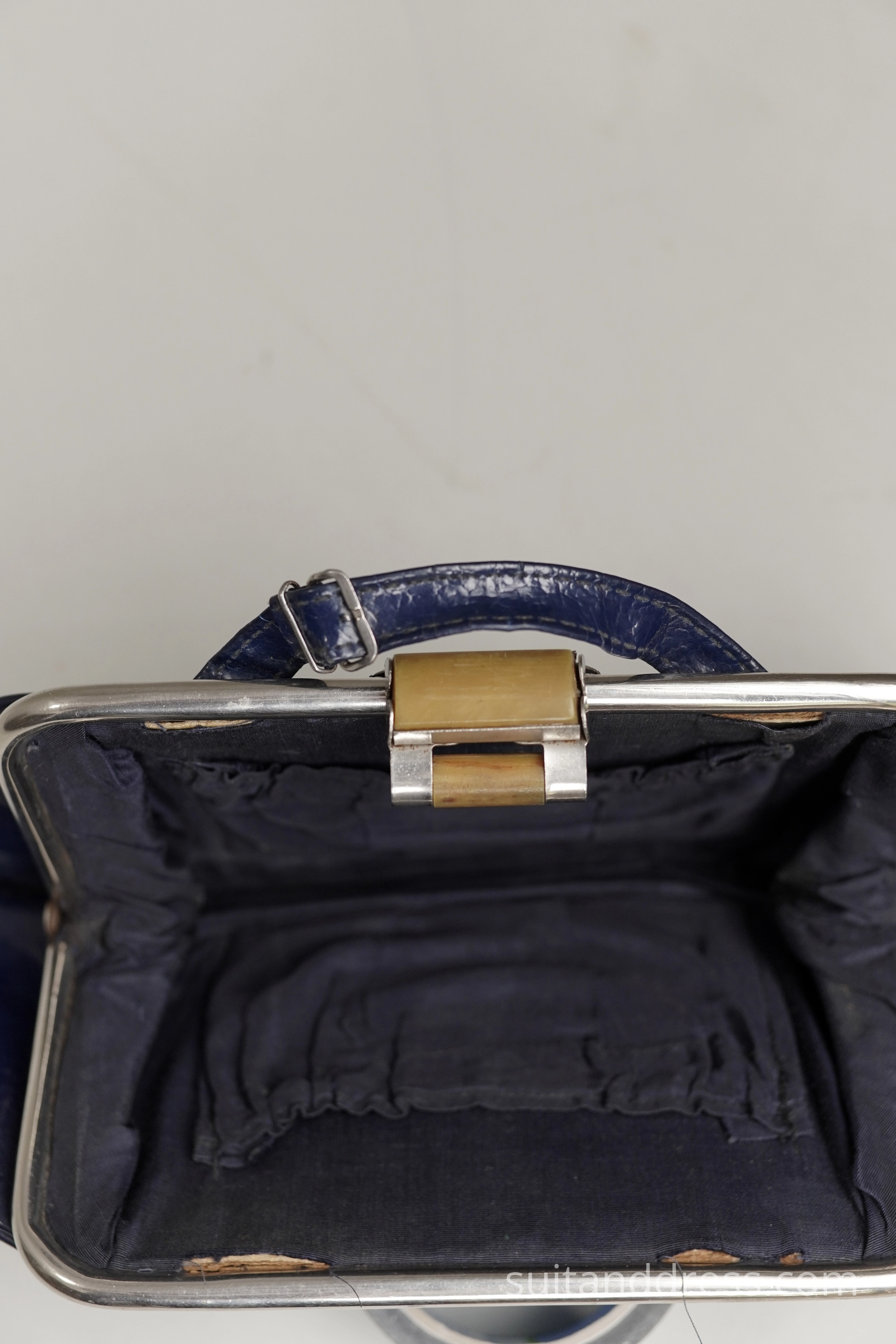 1940s patent leather clutch for rent