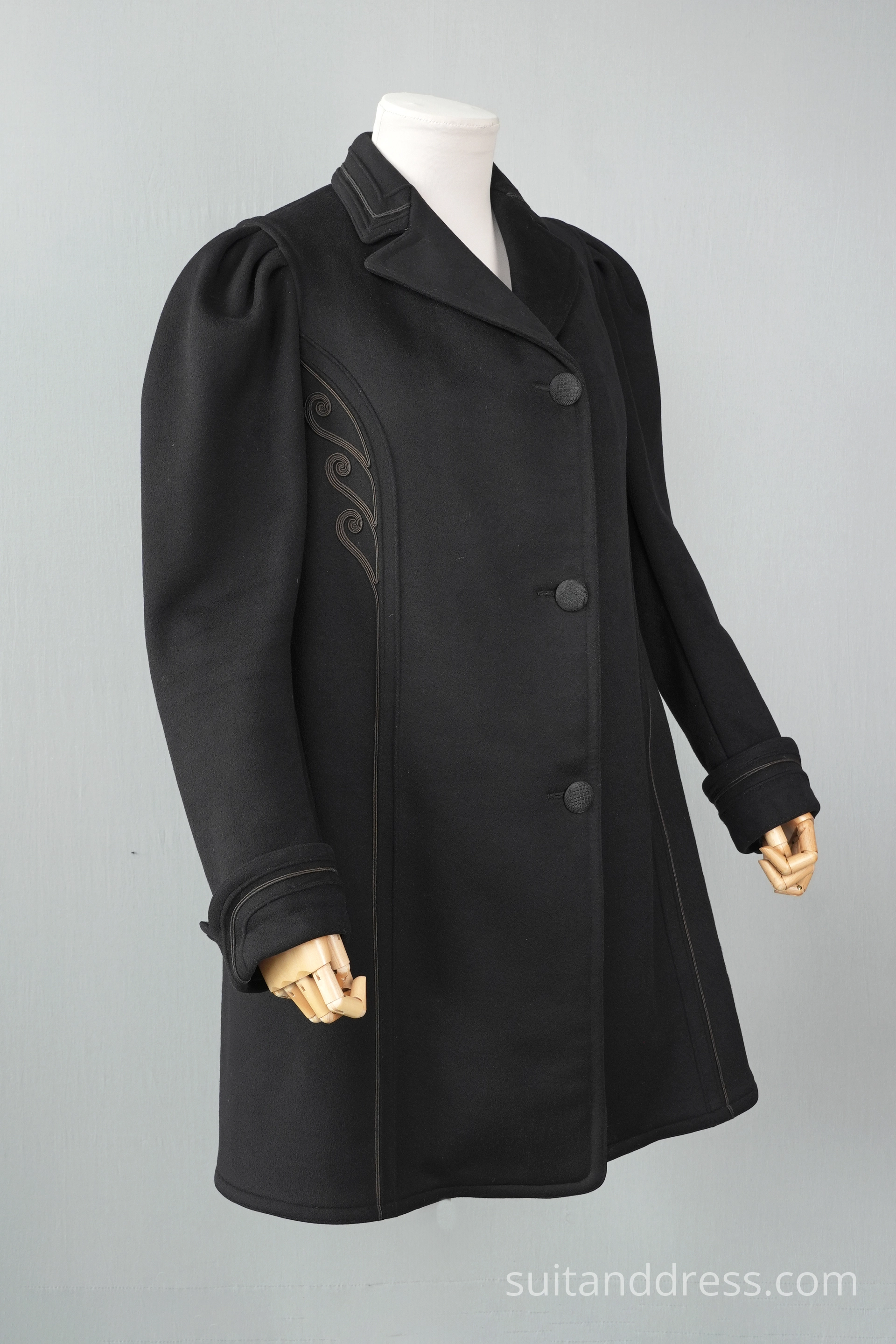 Victorian Edwardian ladies winter coat soutache trim costume rental Riga