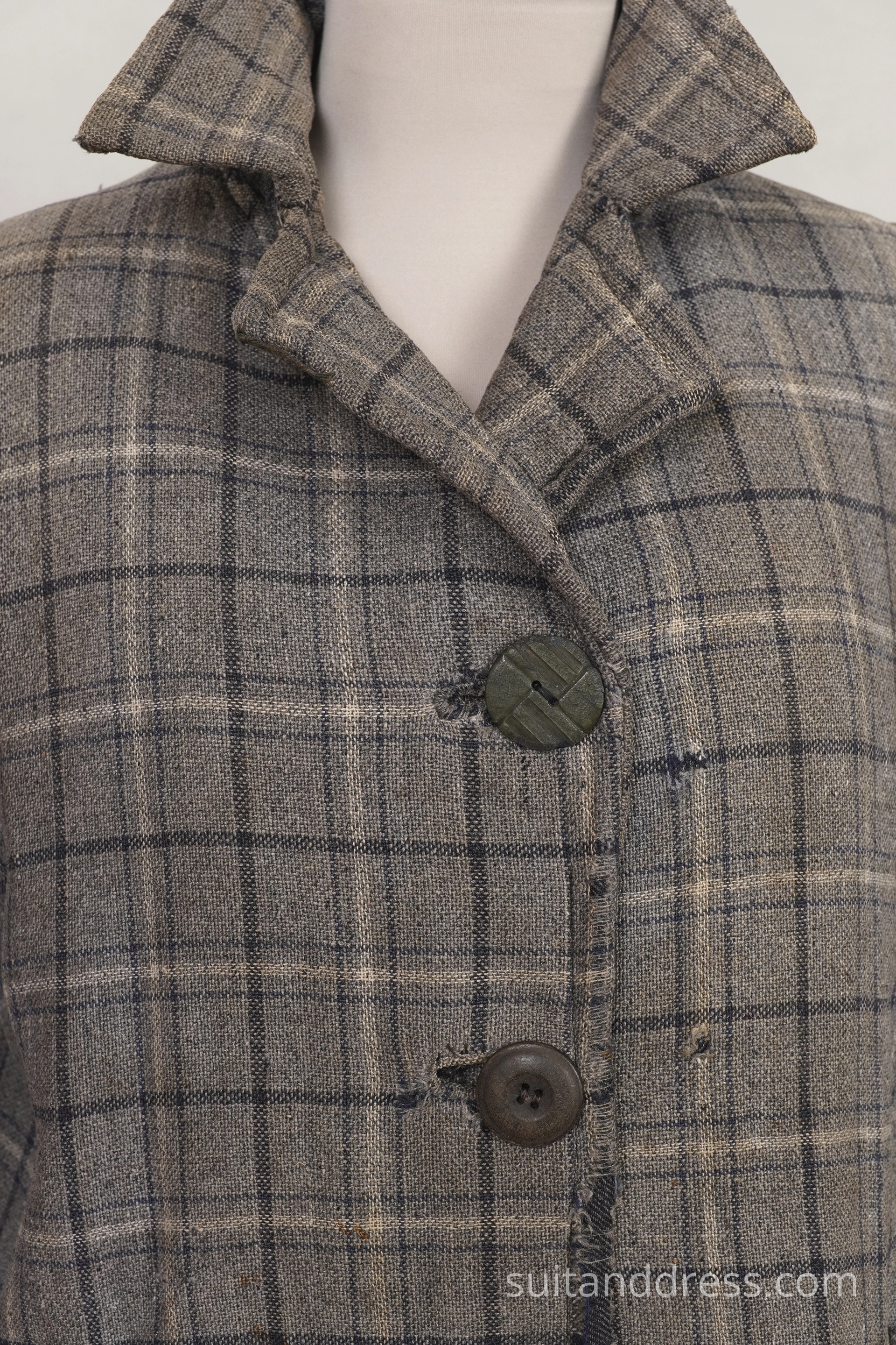 1940s poor, darned hand made coat