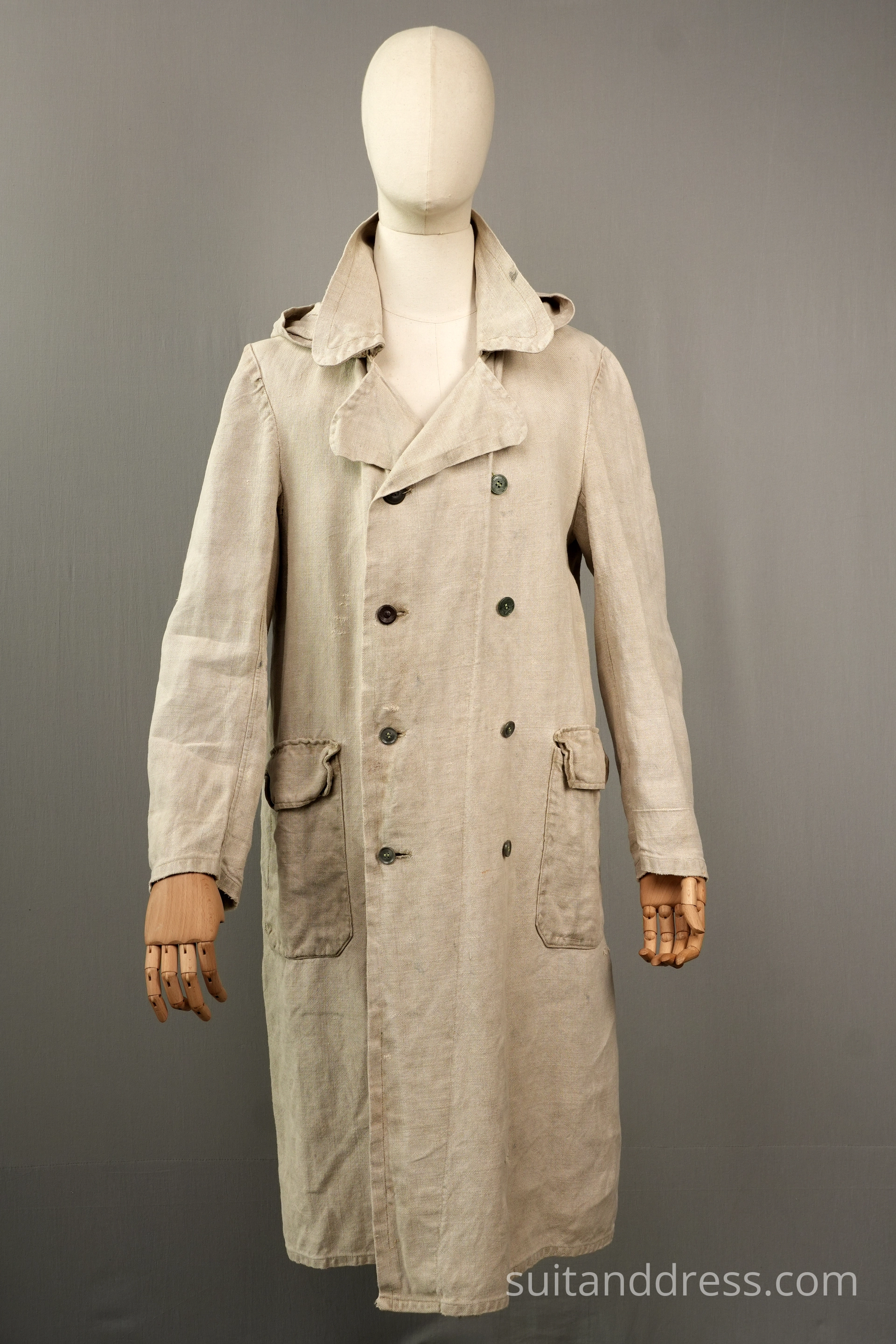 1930s linen duster motoring coat vintage costume rental for films in Riga Latvia