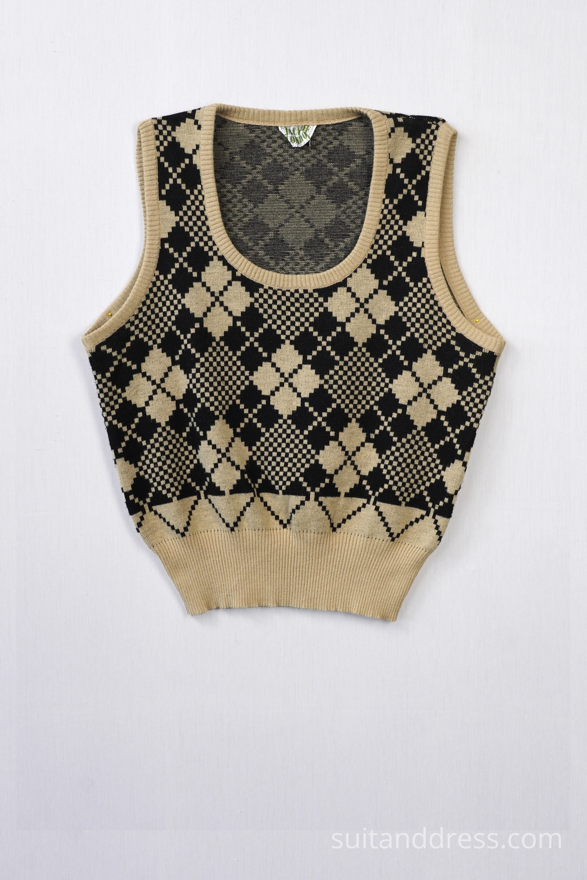 1970s argyle jersy top vest