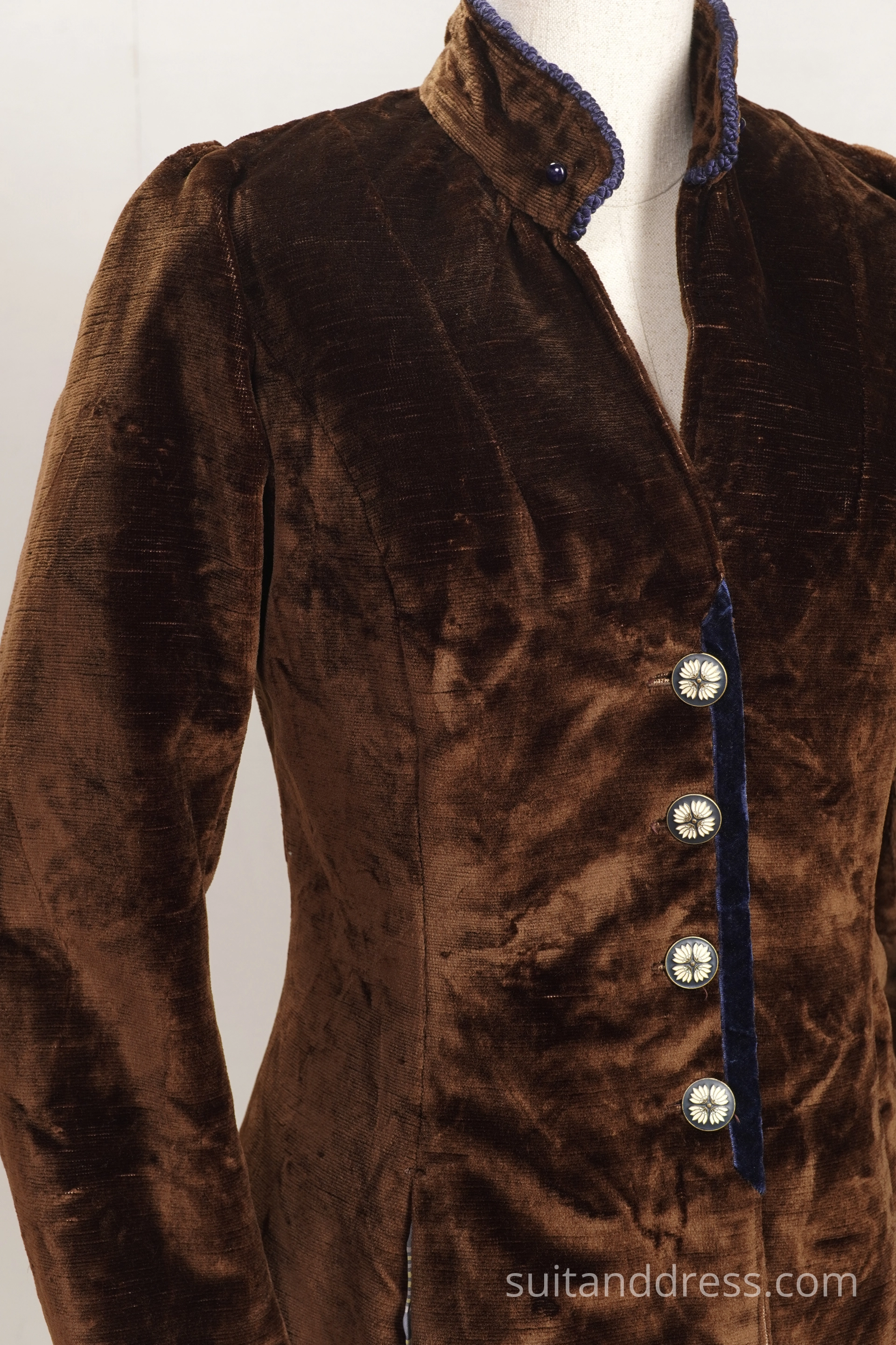 Edwardian cotton plush velvet jacket replica