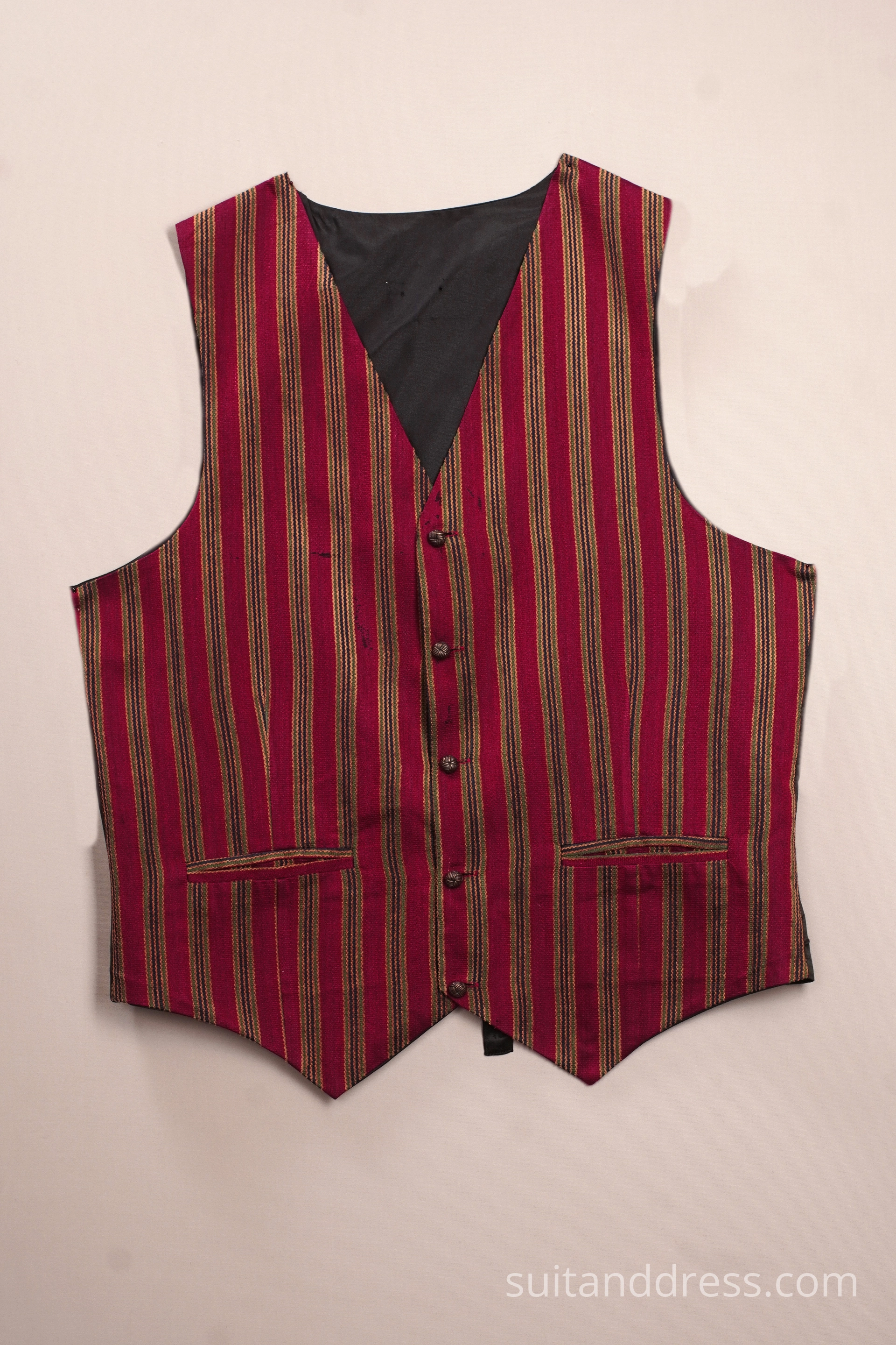 Edwardian style striped silk waistcoat costume rent Riga 1900s mens fashion