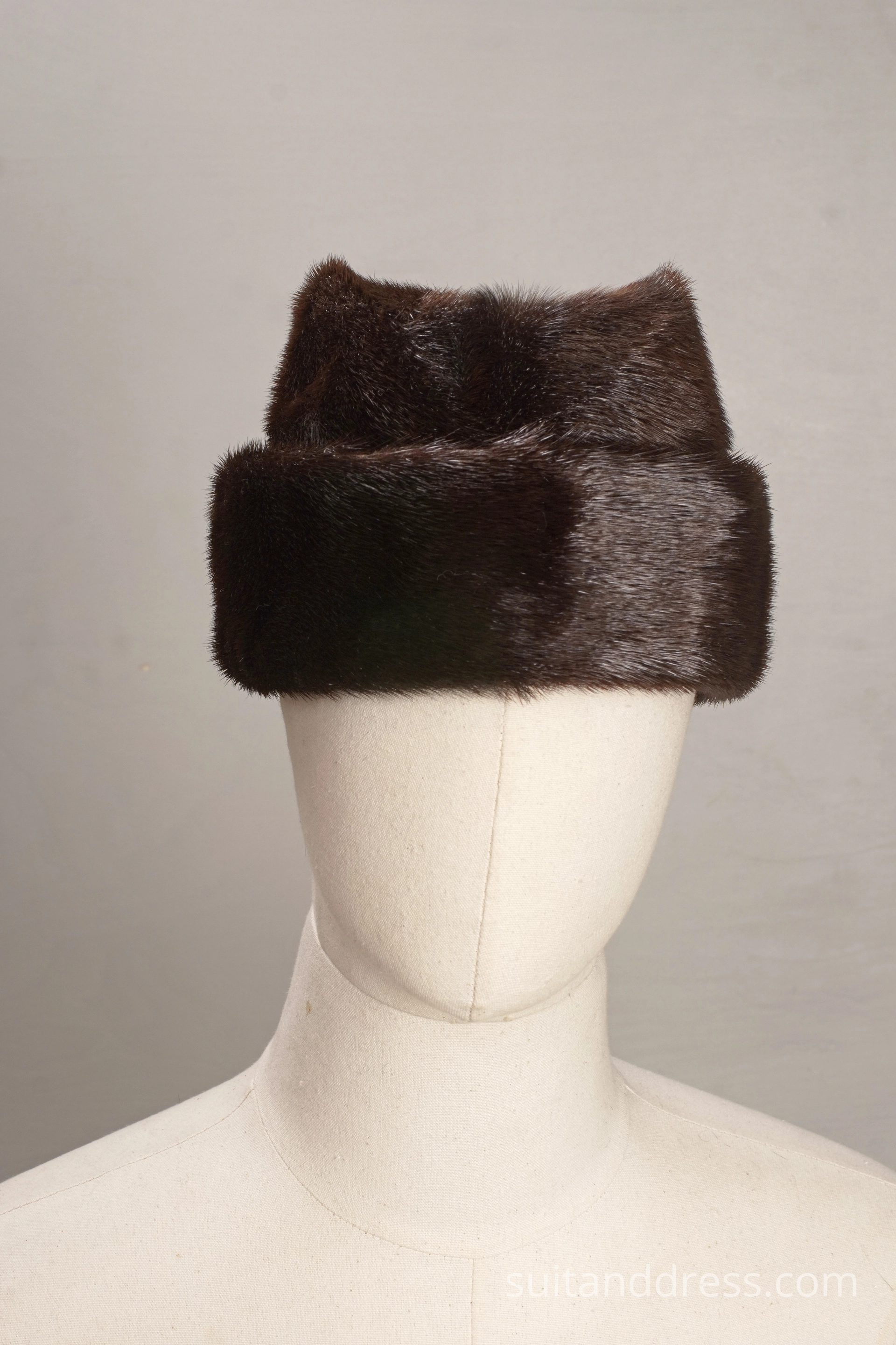Vintage 1970s mens fur hat winter fashion men