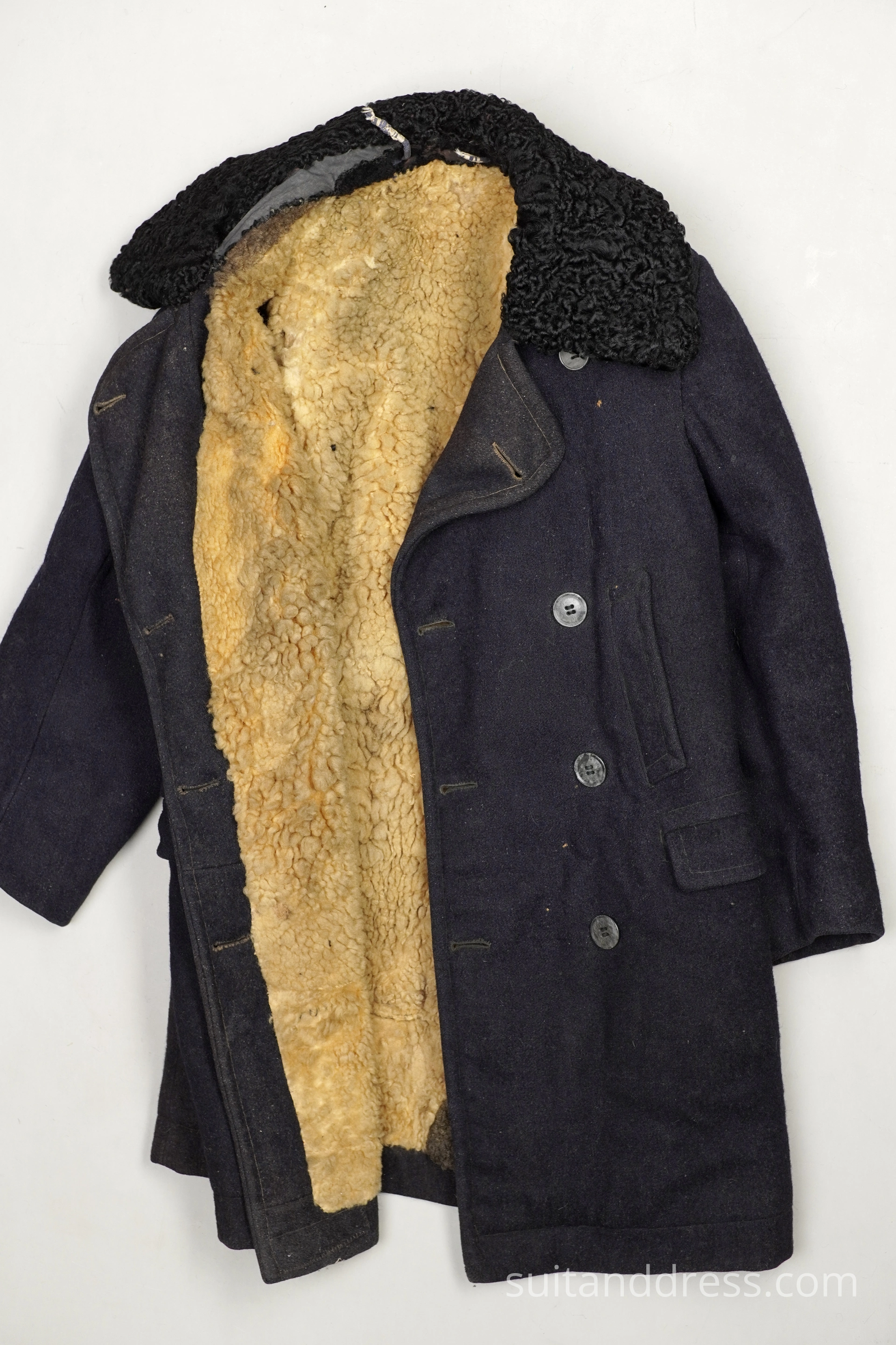 1930s mens winter coat sheepskin lining pesant costume rental
