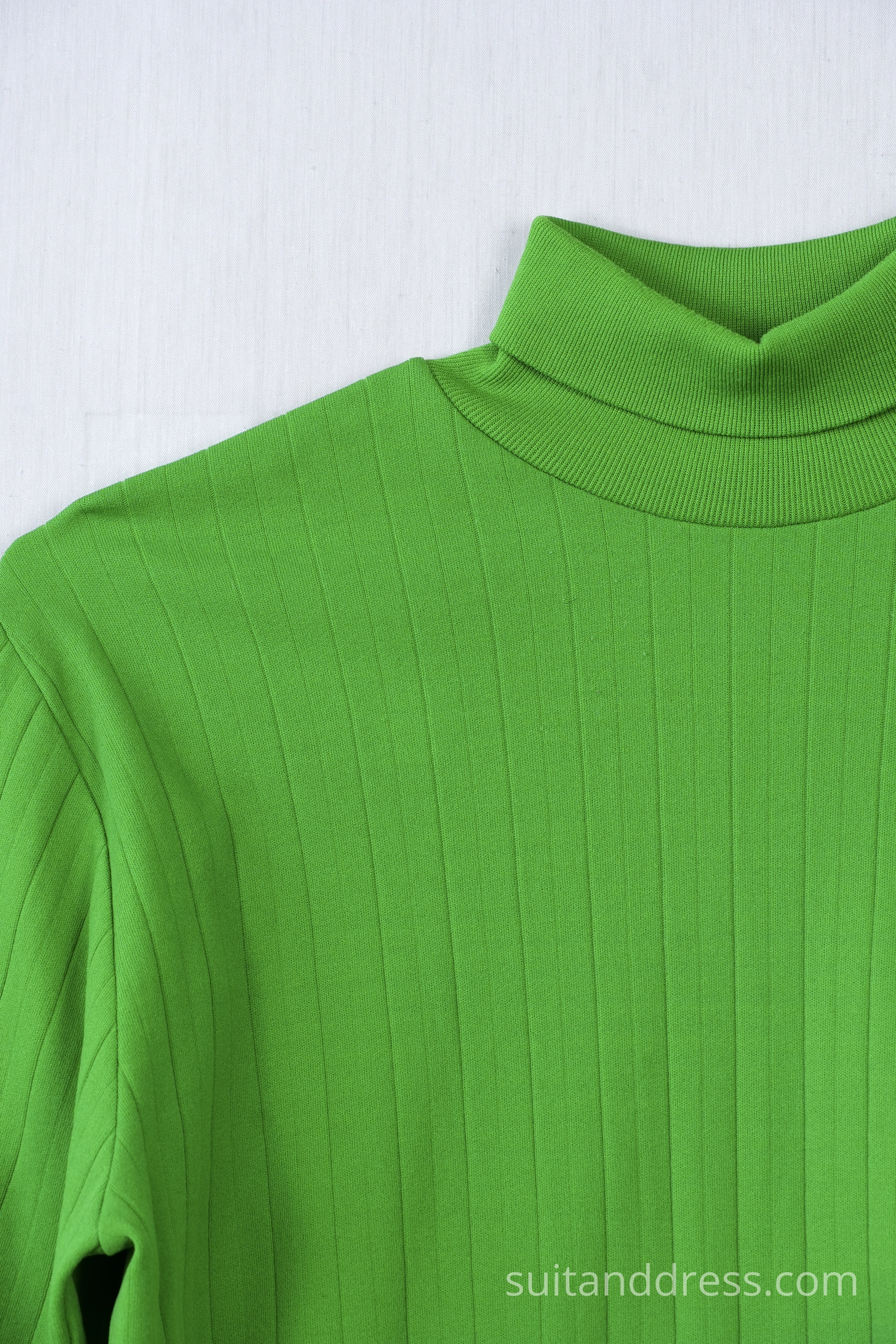 1970s bright green poly turtleneck vibrant 70s style vintage wardrobe rental for films in Riga