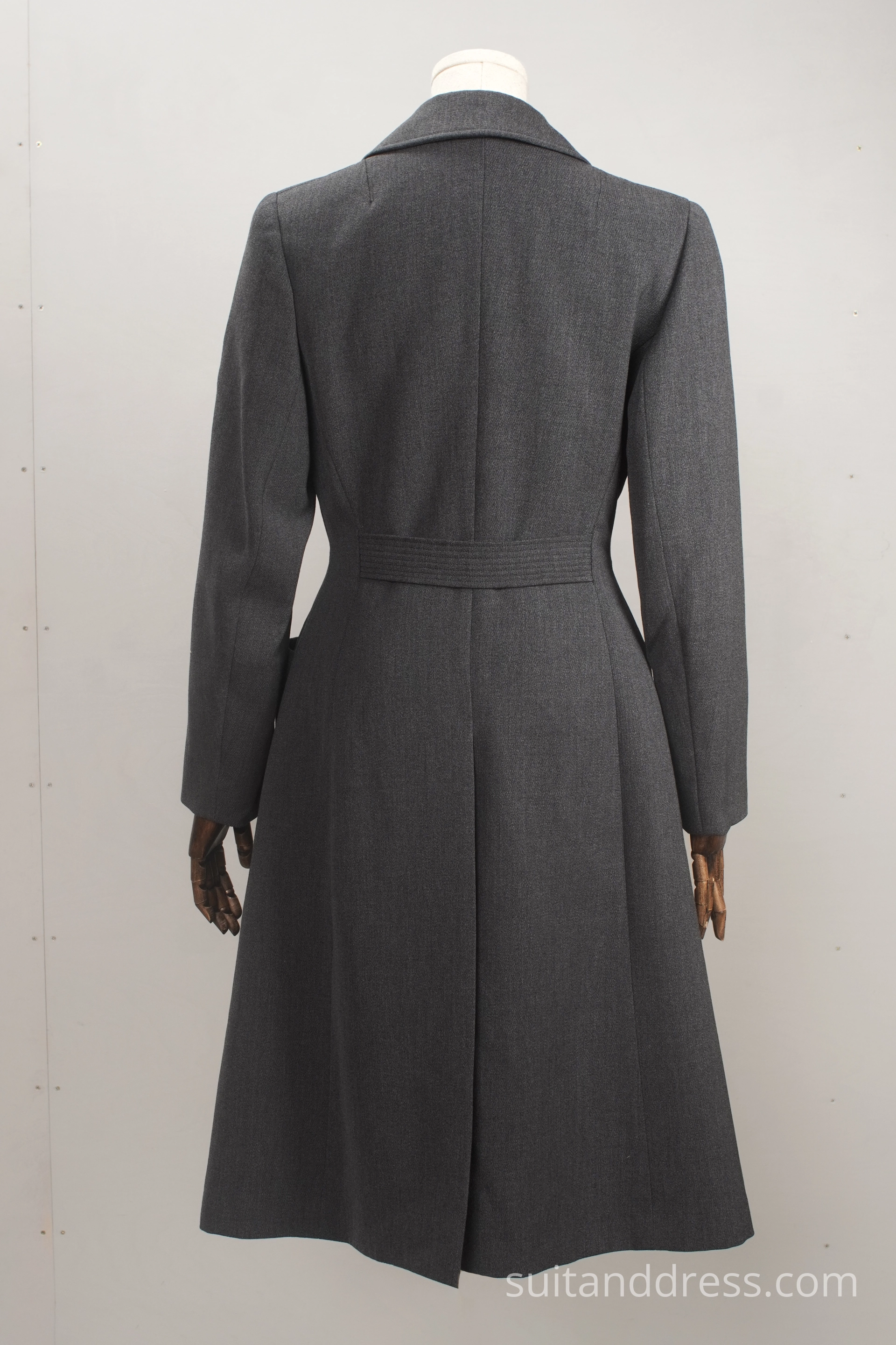 1950to gadu sieviešu mode pelēks vintage mētelis tērpu noma