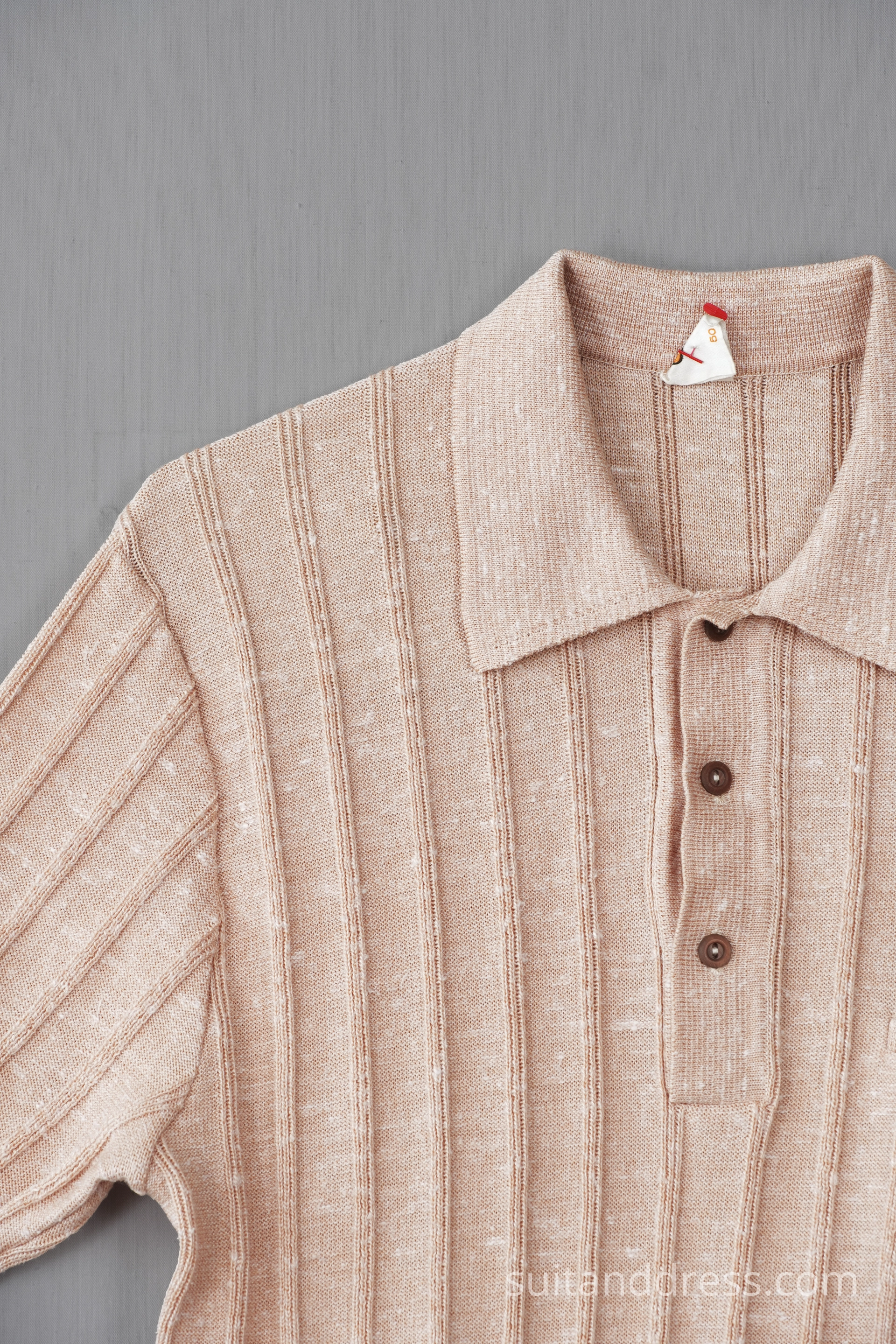 Vintage polo shirt in pale pink vintage costume rental for films in Riga Latvia