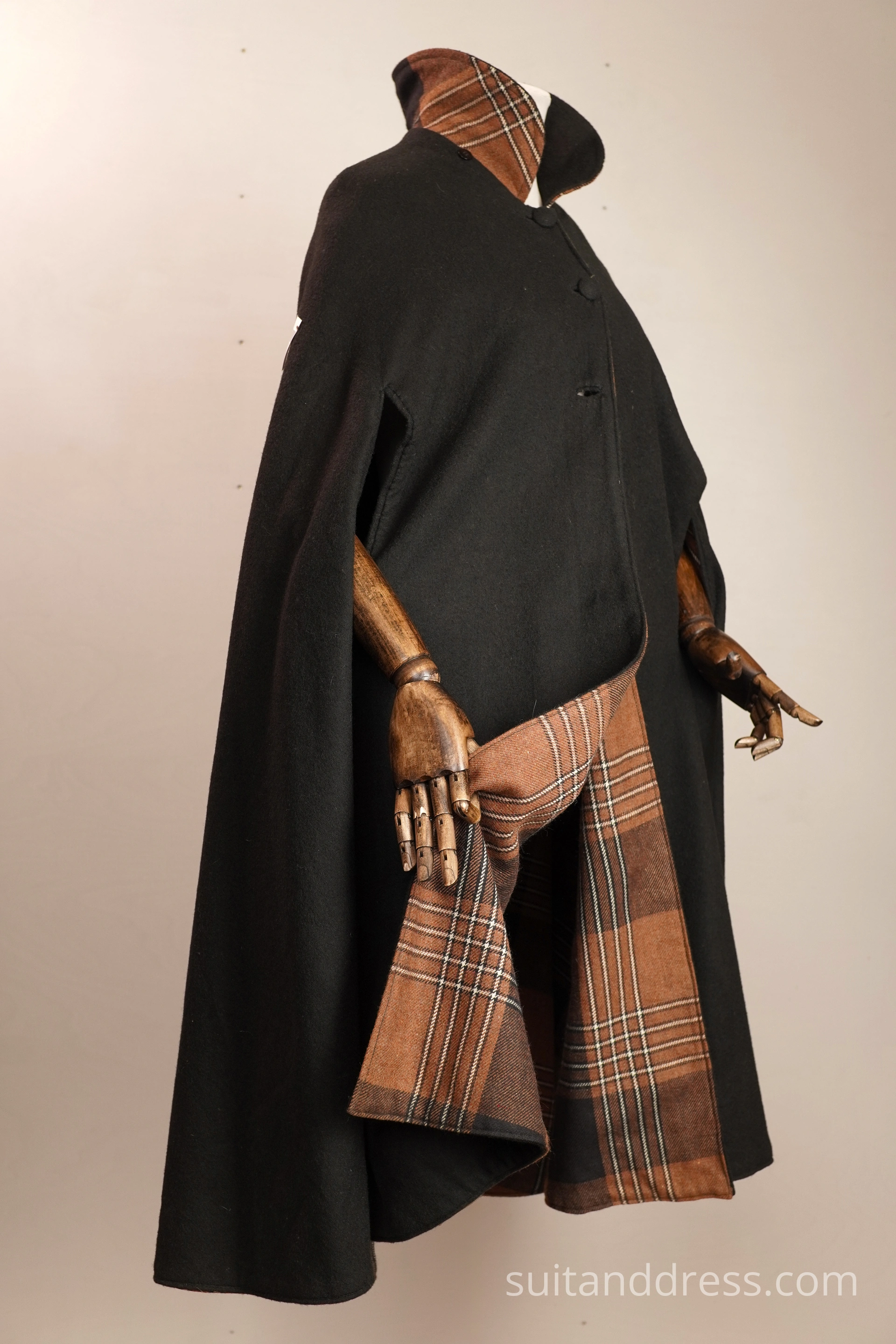 vintage plaid wool cape for rent