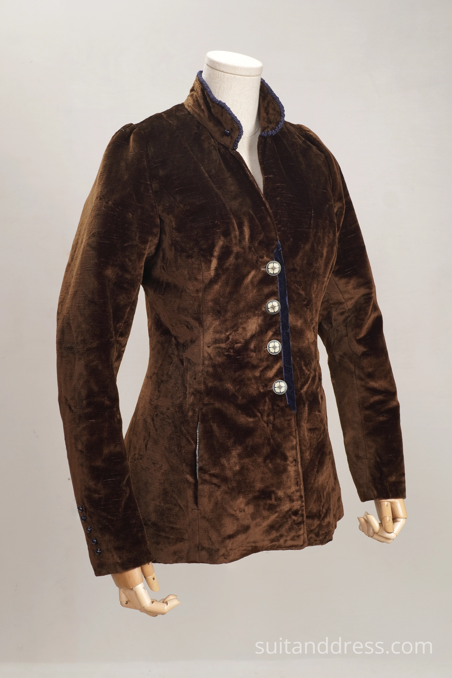 Edwardian cotton plush velvet jacket replica