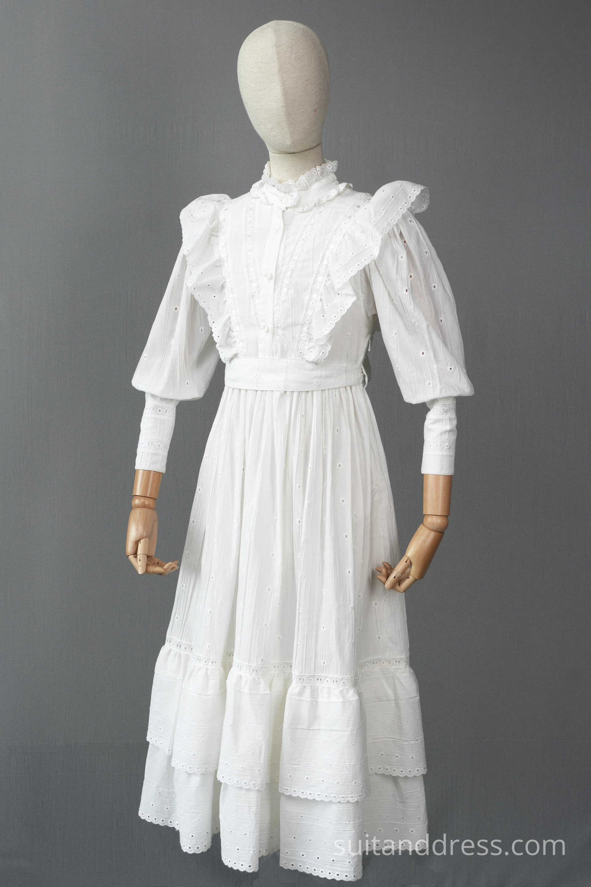 1980s made edwardian style cotton lace dress vintage costume rent Riga Latvia