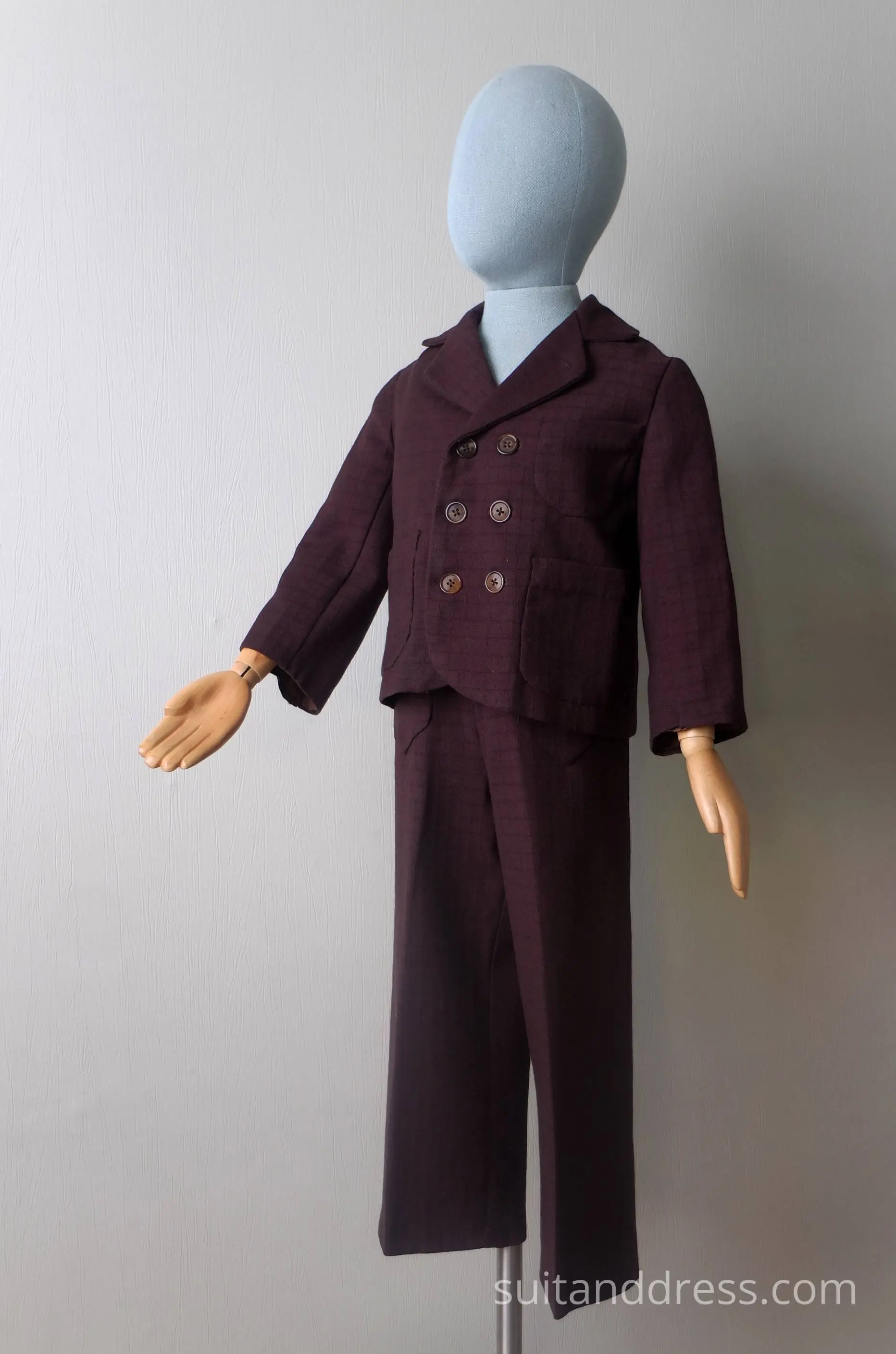 vintage boys suit dark brown