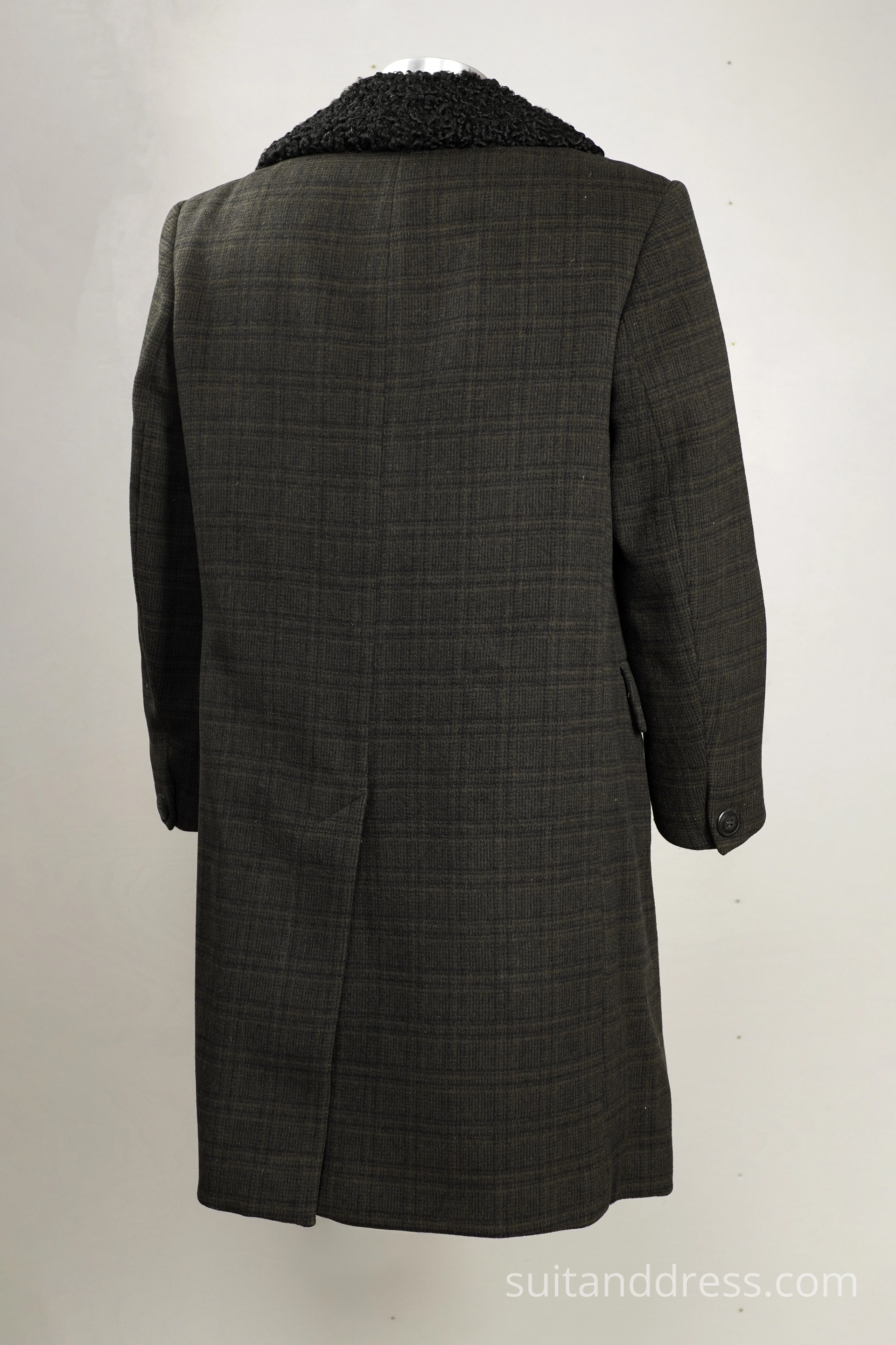 Soviet mens 1960s winter coat fur collar costume rental