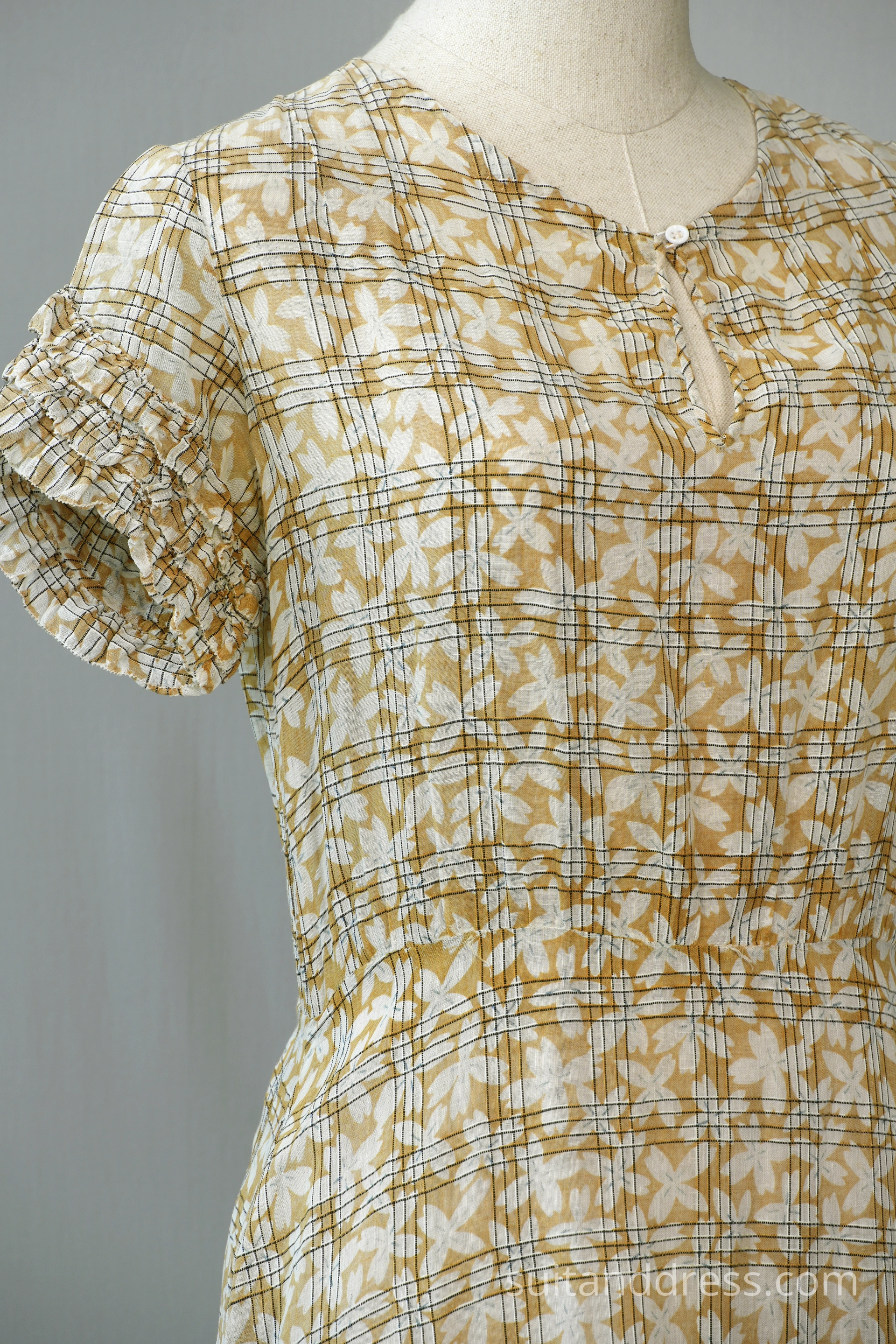 1930s cotton summer ruffle dress vintage costume hire rent for films in Riga Latvia