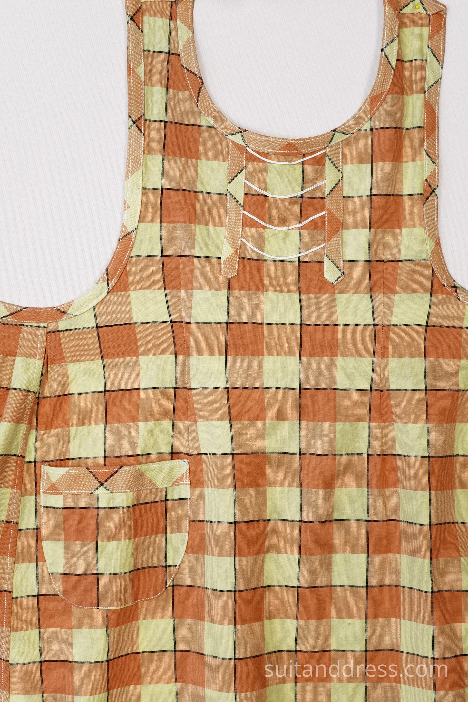 1930s plaid kitchen apron vintage costume hire for films in Riga Latvia