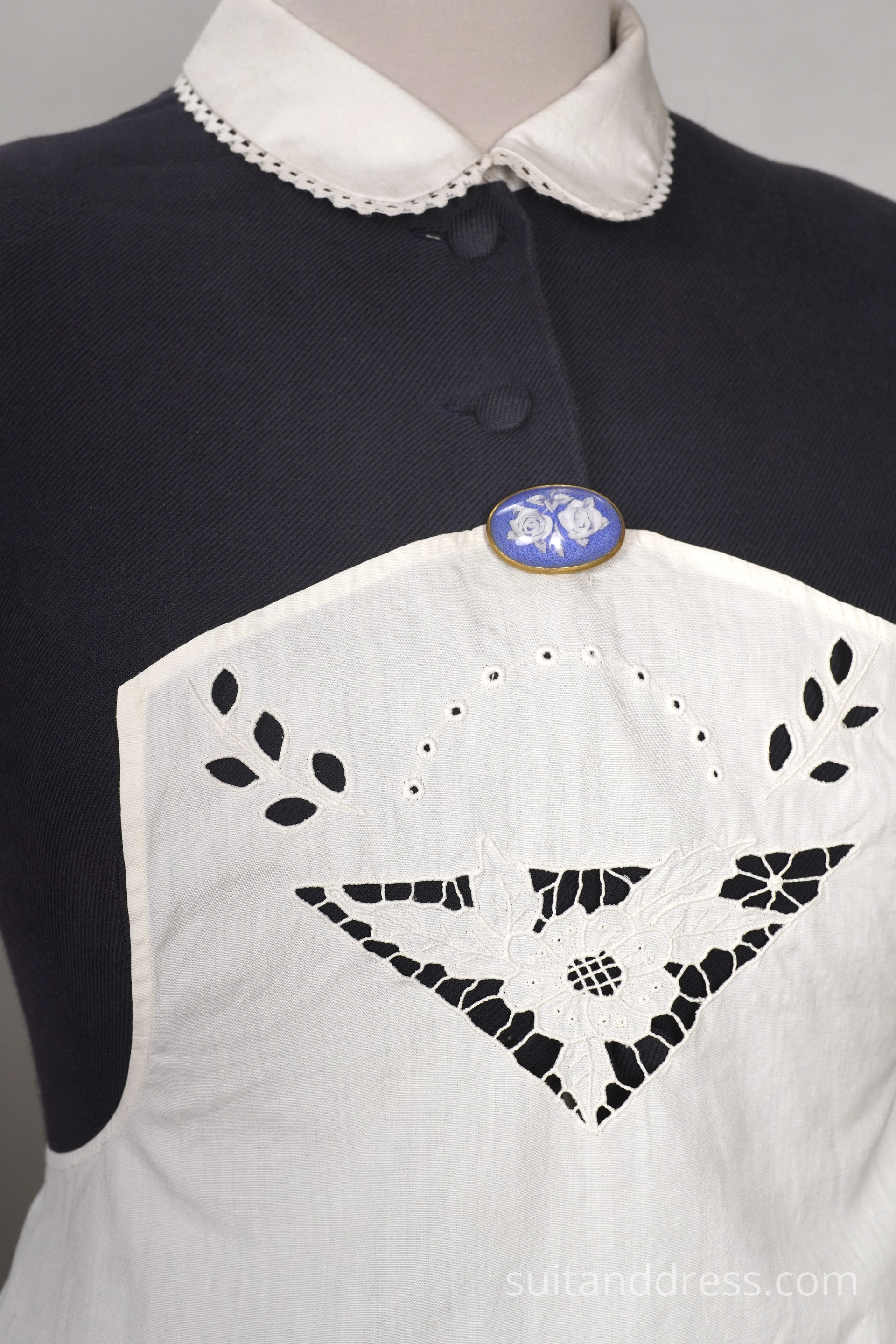 WHITE CUTWORK EMBROIDERY APRON, 1920s costume rent in Latvia Riga