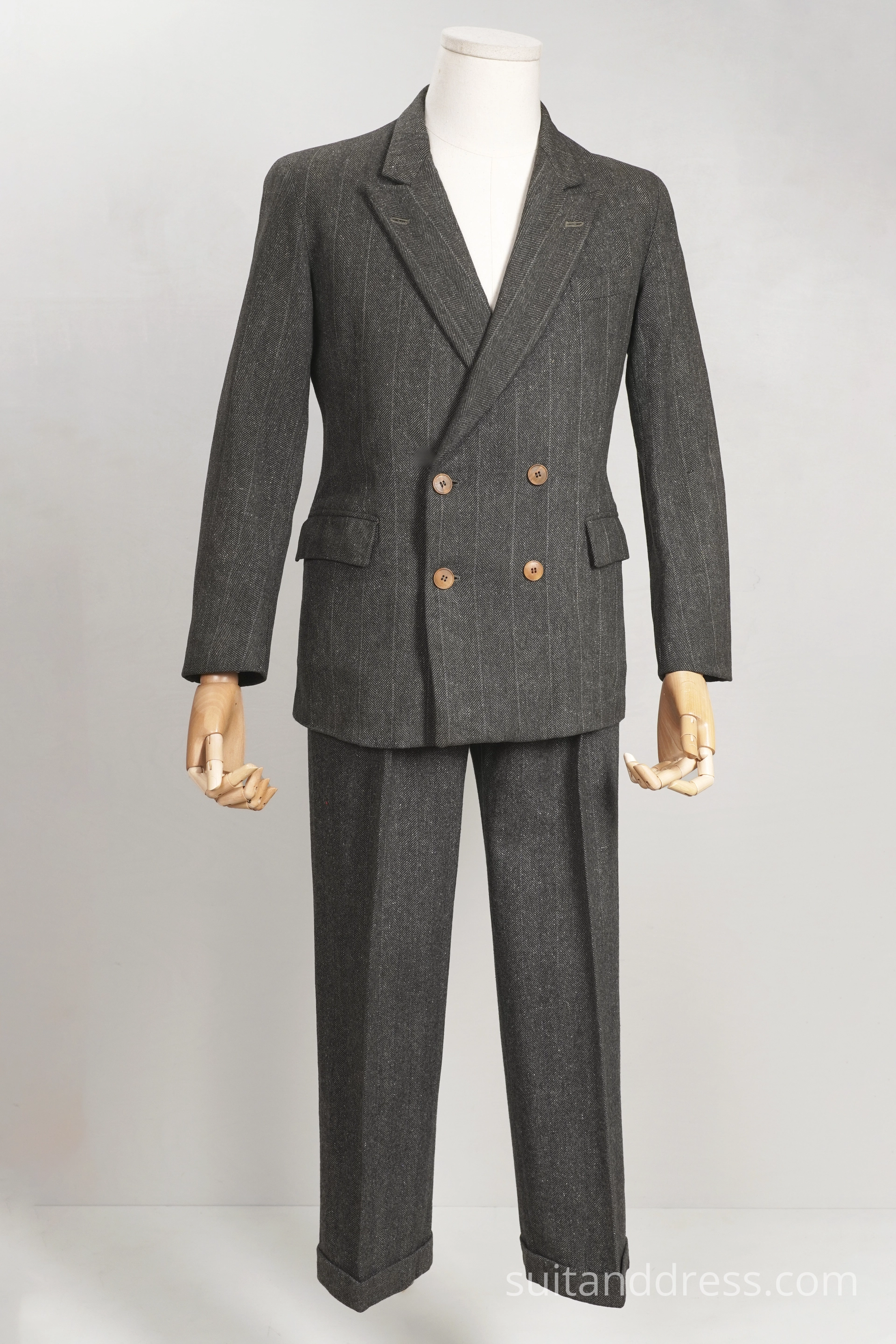 1940s double breasted tweed suit