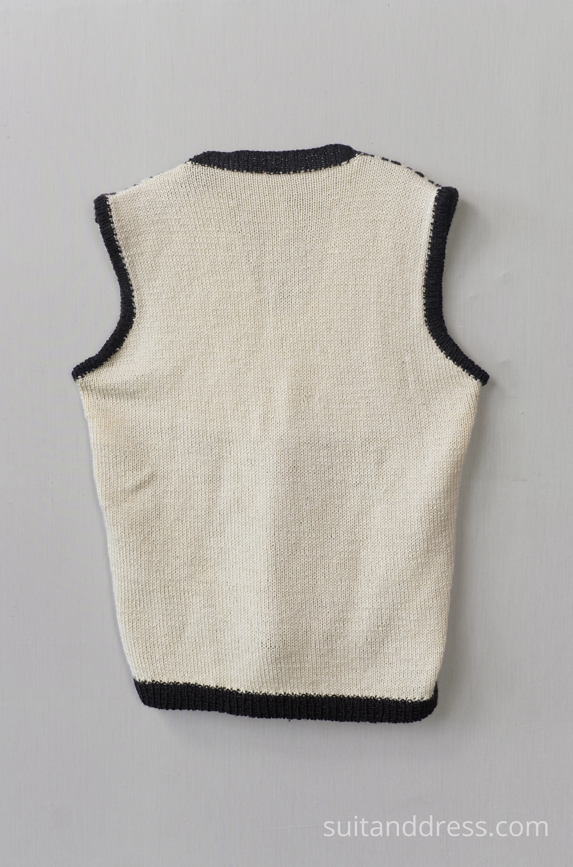 Black white knitted vintage boys vest rent Riga