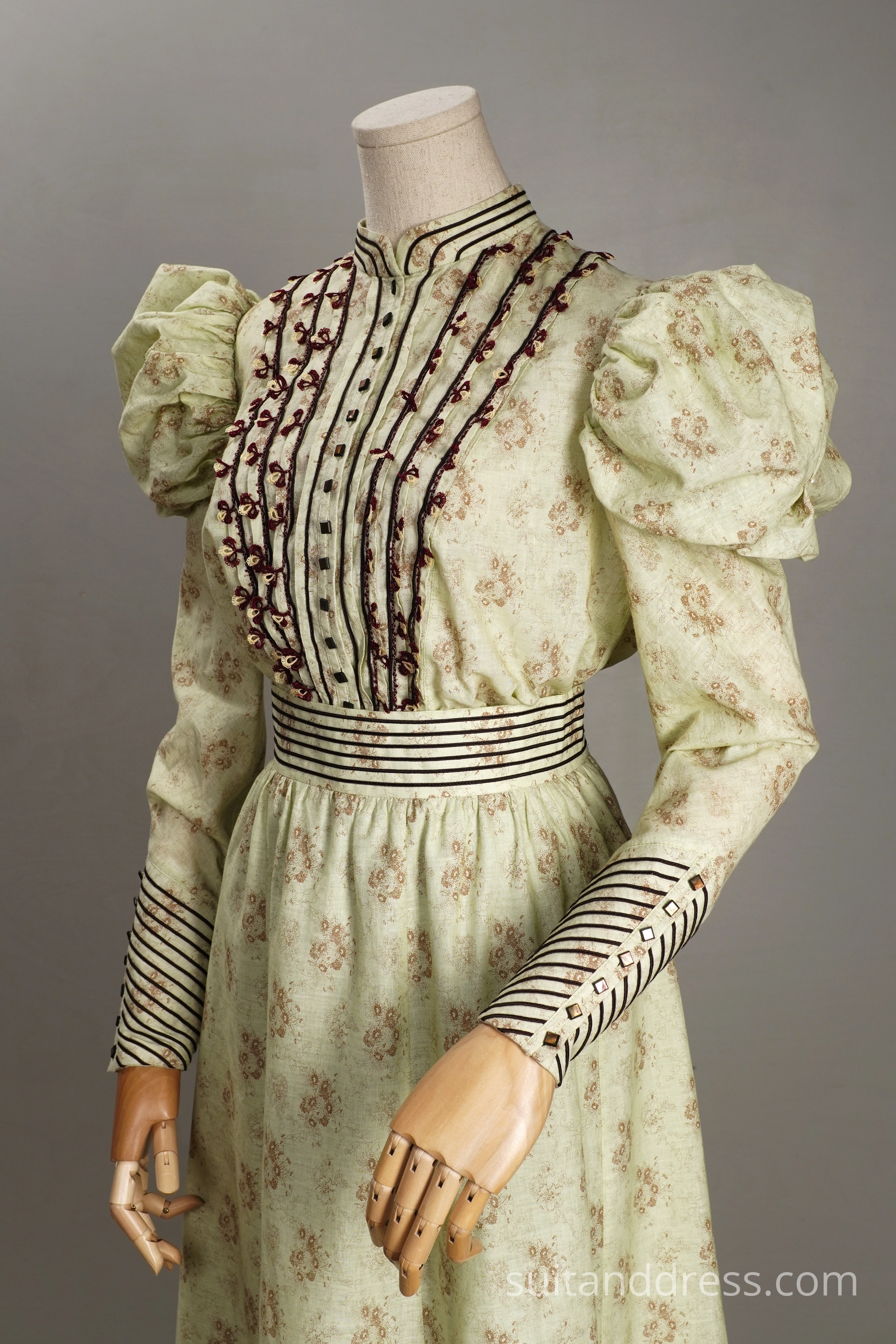 Edwardian walking suit replica summer dress floral pastel